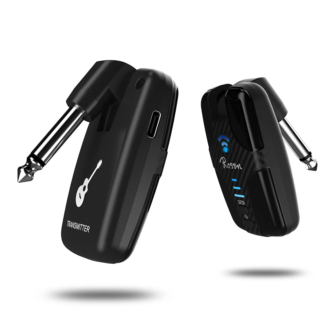 Rosen DC-81 Guitar Wireless System 2.4GHz Rechargeable Guitar Wireless Transmitter and Receiver for Electric Guitar Bass Violin Keyboard