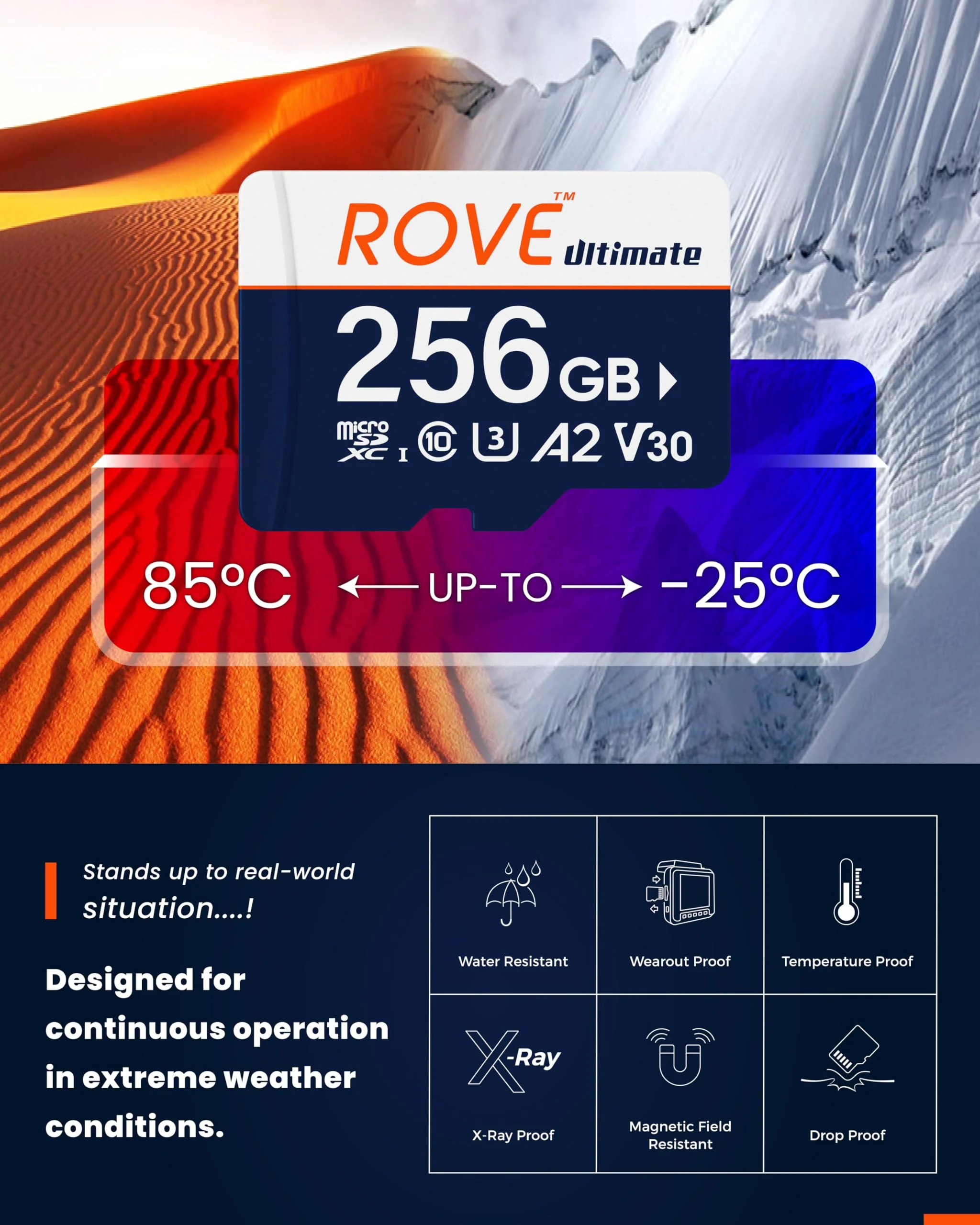 ROVE Ultimate Micro SD Card microSDXC 256GB Memory Card with USB 3.2 Type C Card Reader 170MB/s C10, U3, V30, 4K, A2 for Dash Cam, Android Smart Phones, Tablets, Games - Image 4