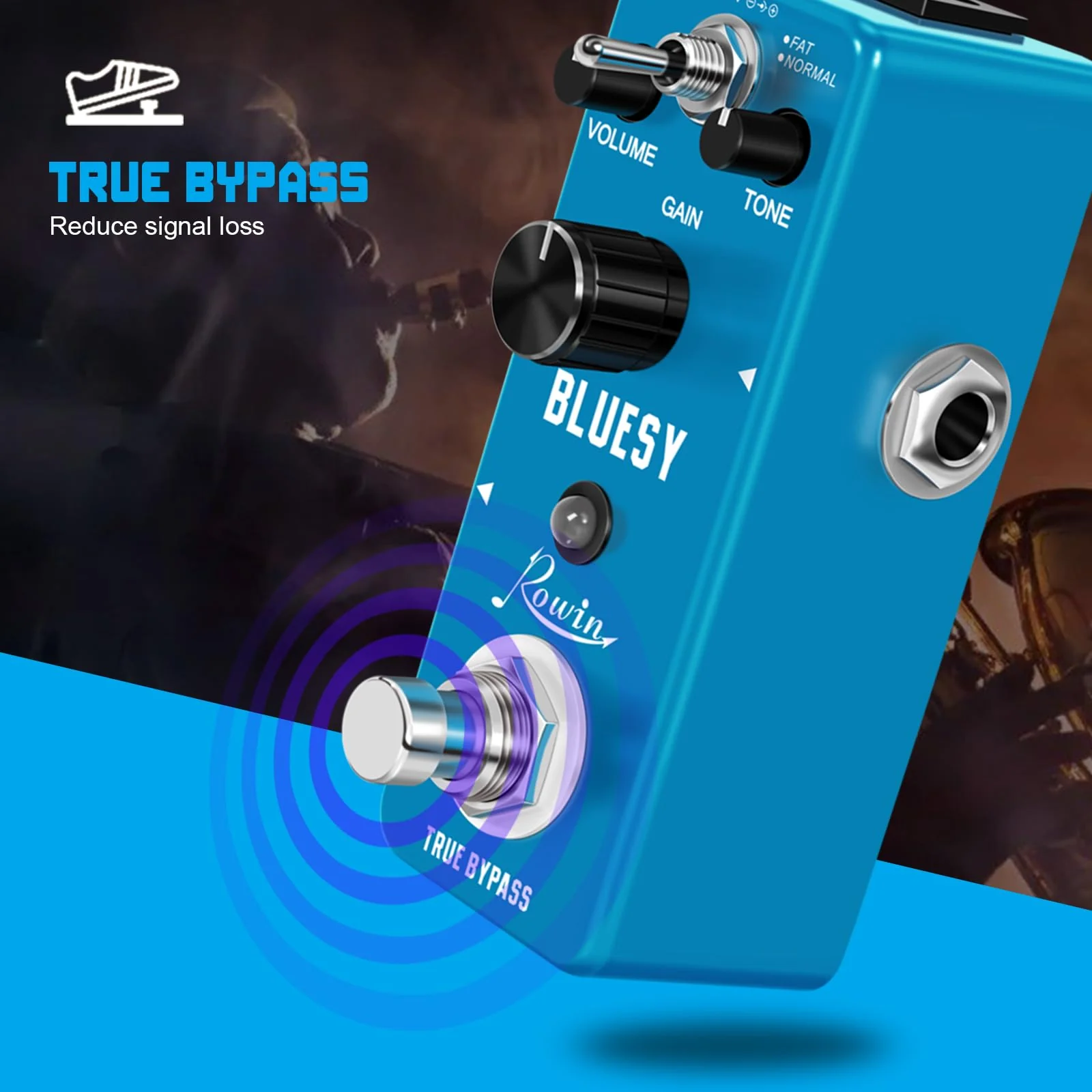 Rowin Vintage Vacuum Bluesy Guitar Effect Pedal - Image 4
