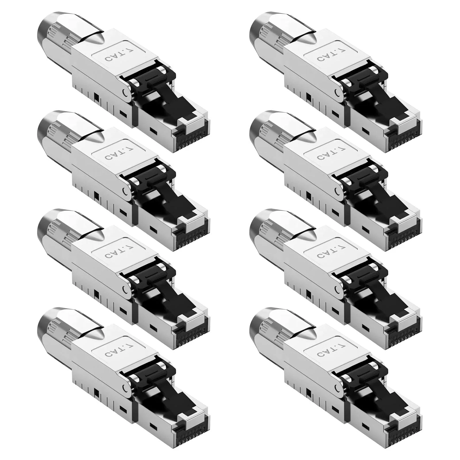 RUIZHI Pack of 8 10 Gbps RJ45 CAT7 Network Connectors LAN Connector Cat 7 Tool-free for Patch Cable Installation Cable CAT7 CAT6A