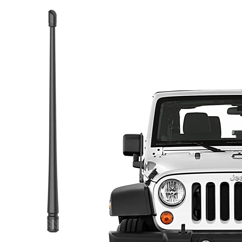 RYDONAIR Antenna Compatible with Jeep Wrangler JK JKU JL JLU Rubicon Sahara Gladiator 2007-2024 | 13 inches Flexible Rubber Antenna Replacement | Designed for Optimized FM/AM Reception Jeep Wrangler 2007+