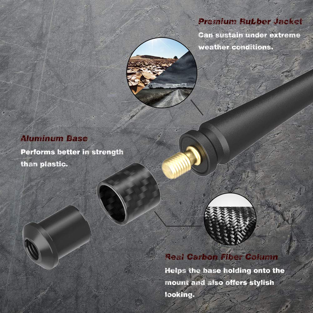 RYDONAIR Antenna Compatible with Jeep Wrangler JK JKU JL JLU Rubicon Sahara Gladiator 2007-2024 | 13 inches Flexible Rubber Antenna Replacement | Designed for Optimized FM/AM Reception Jeep Wrangler 2007+ - Image 3