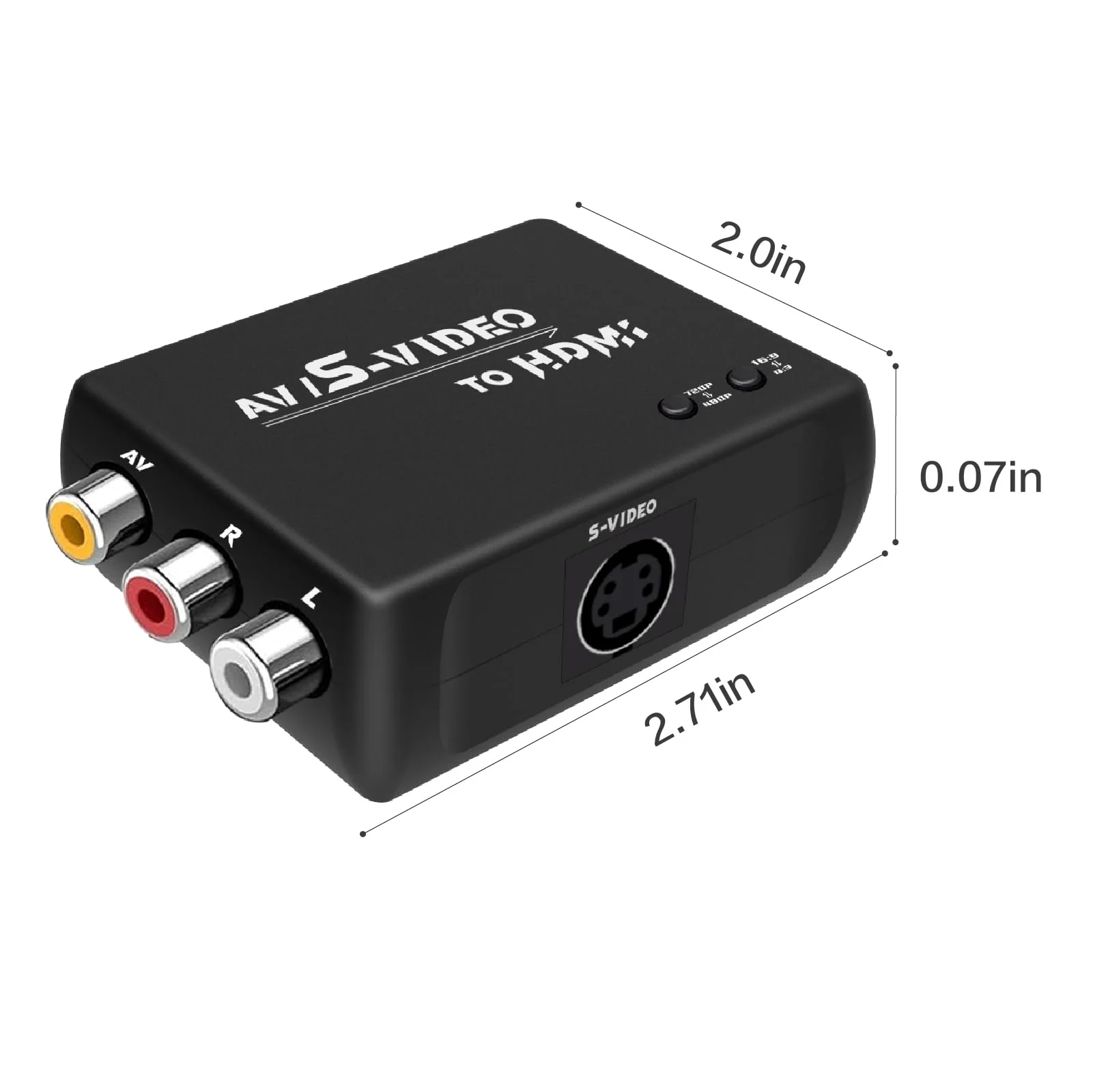 S Video to HDMI Converter,AV to HDMI Converter,Composite to HDMI Converter,CVBS Video Audio Adapter Compatible for PAL/NTSC for TV/PC/PS1/PS2/ STB/XBOX/VHS/VCR/DVD.(Black) Black - Image 3