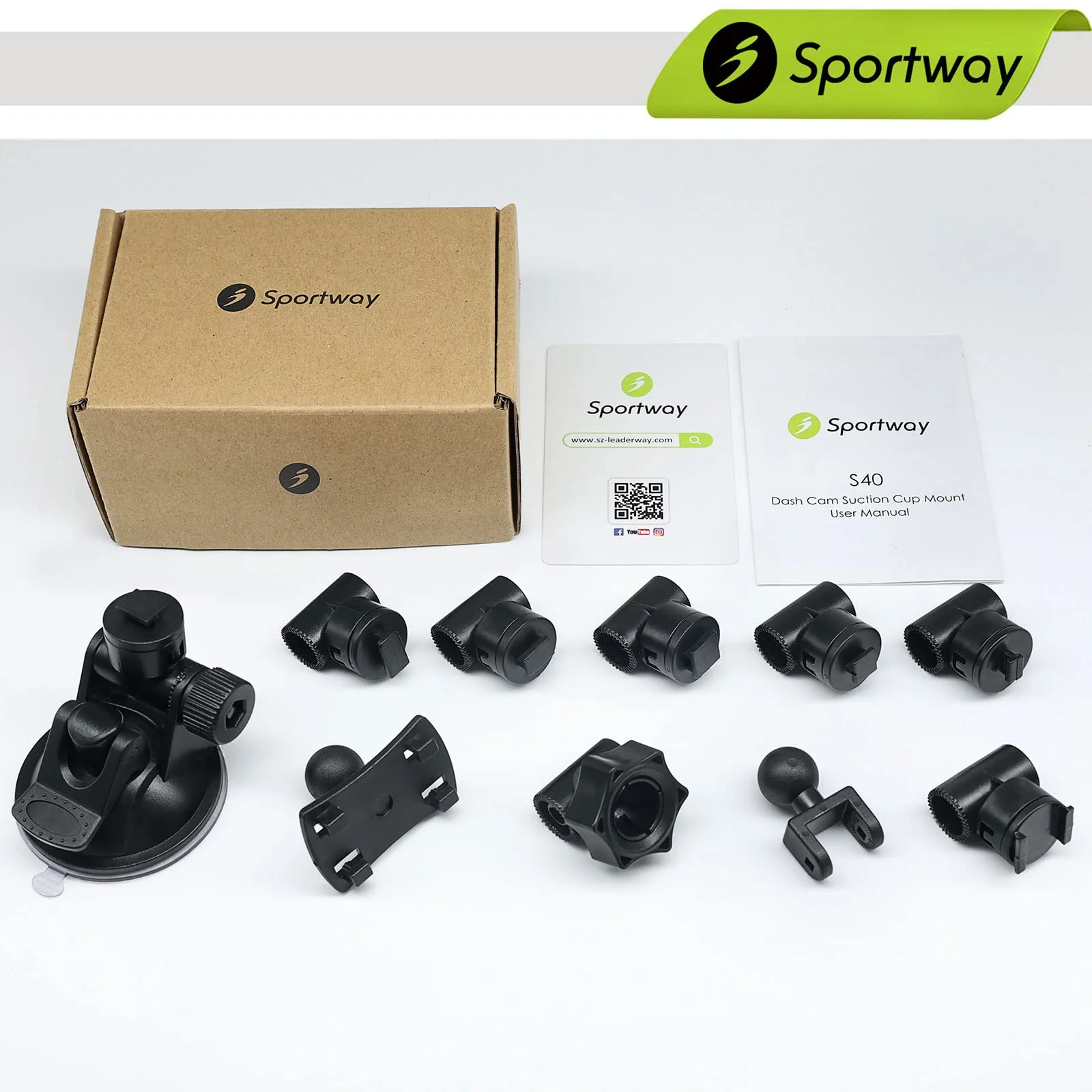 S40 Dash Cam Suction Mount (3rd Gen) with10pcs 360 Rotating Joints Compatible for Rexing, Old Shark, Yi, TOGUARD, Compark, Kingslim, Crosstour and Most Dash Cameras, DVR, GPS - Image 6