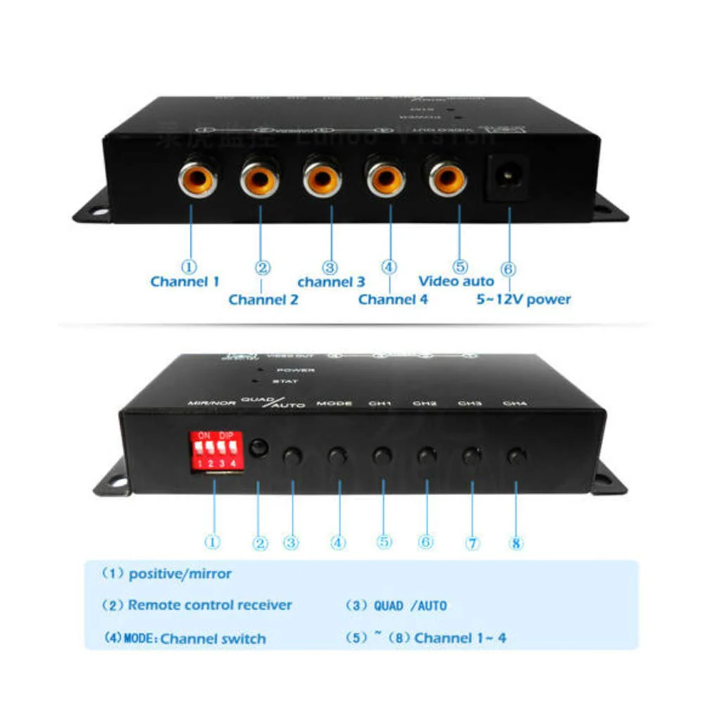 SaiDian 1Pcs Video Quad Splitter 4-Way Mini Processor Multiplexer Switcher for CCTV Security Camera - Image 3