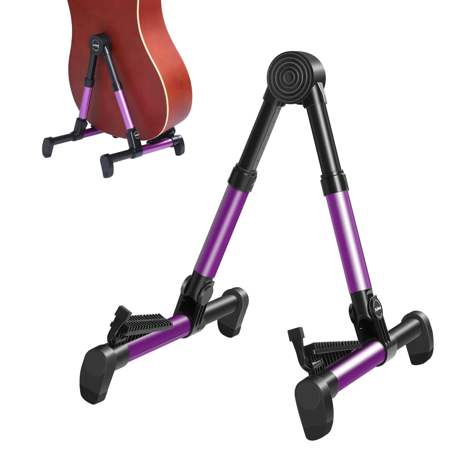 Saker Folding Instrument Stand for Guitar- Guitar Stand for Acoustic/Electric/Classical Guitars and Violin, Ukulele, Bass, Portable and Lightweight, Easy to fold,The Ultimate for Concert & Travel Purple
