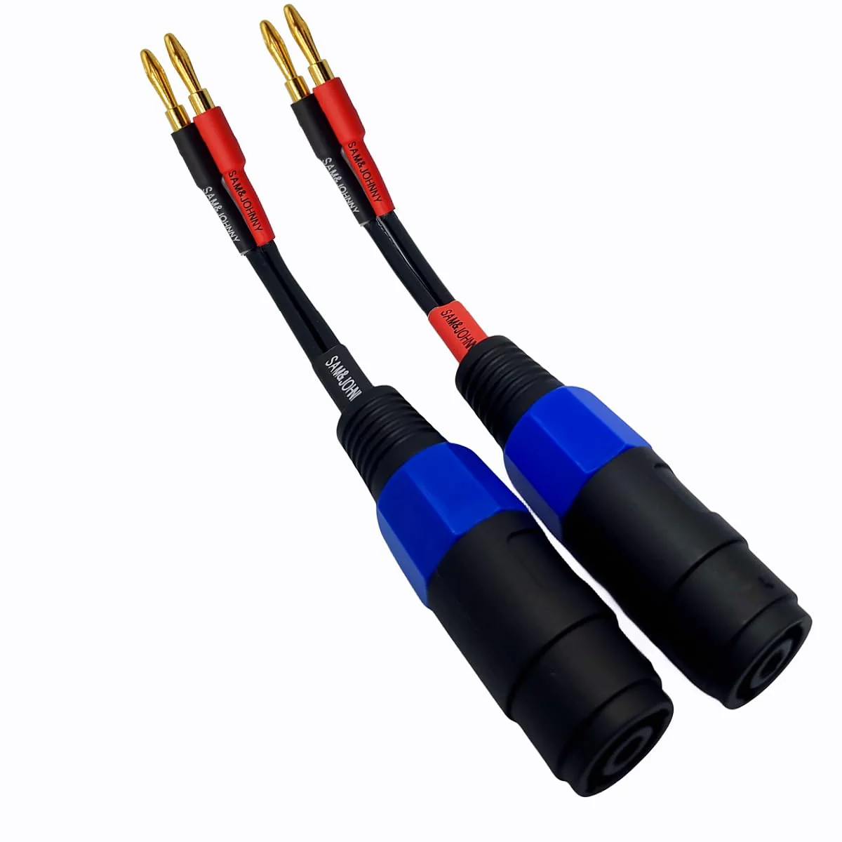 Sam&Johnny 4mm Banana Plug to Female Speakon Speaker Adapter Cable 12AWG, 6 Inch - Mono Speakon Female Jack to Banana Cable - 2 Pack - Image 3
