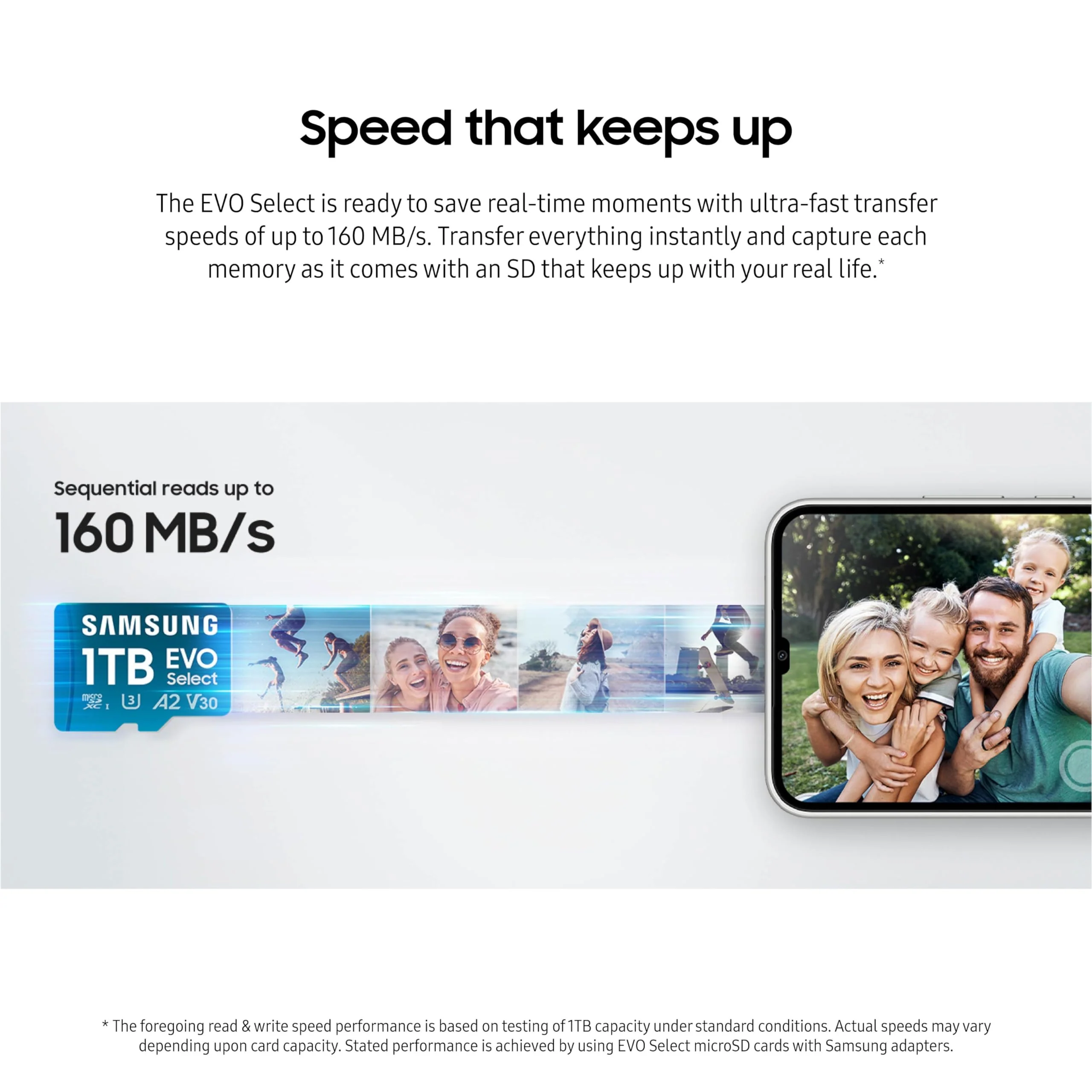 SAMSUNG EVO Select MicroSD Memory Card + Adapter, 128GB microSDXC, Speeds Up to 160 MB/s, UHS-I, C10, U3, V10, A2, Upgrade Storage for Phones, Tablets, Nintendo-Switch, MB-ME128SA/AM New Generation - up to 160 MB/s - Image 4