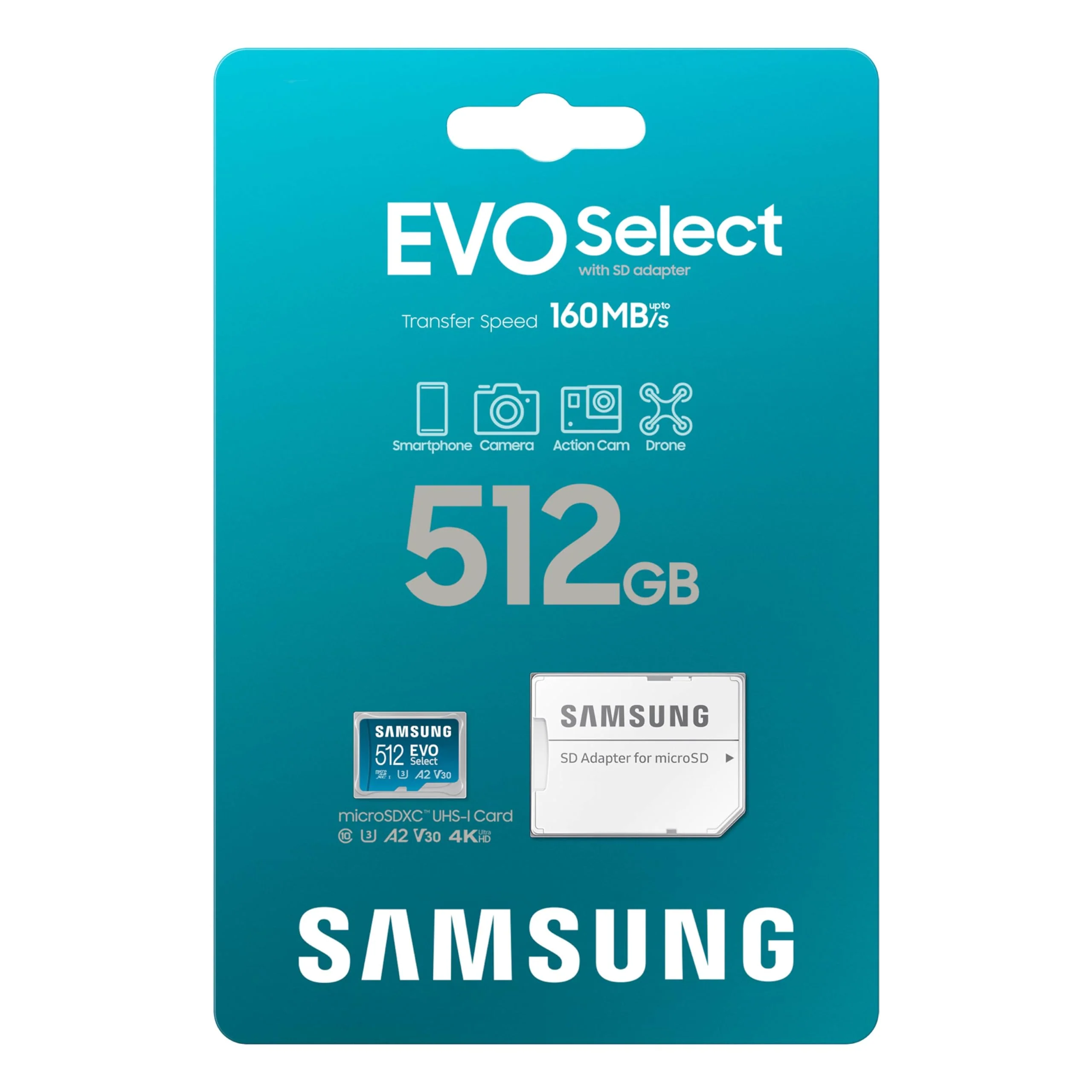 SAMSUNG EVO Select MicroSD Memory Card + Adapter, 512GB microSDXC, Speeds Up to 160 MB/s, UHS-I, C10, U3, V10, A2, Upgrade Storage for Phones, Tablets, Nintendo-Switch, MB-ME512SA/AM New Generation - up to 160 MB/s - Image 8