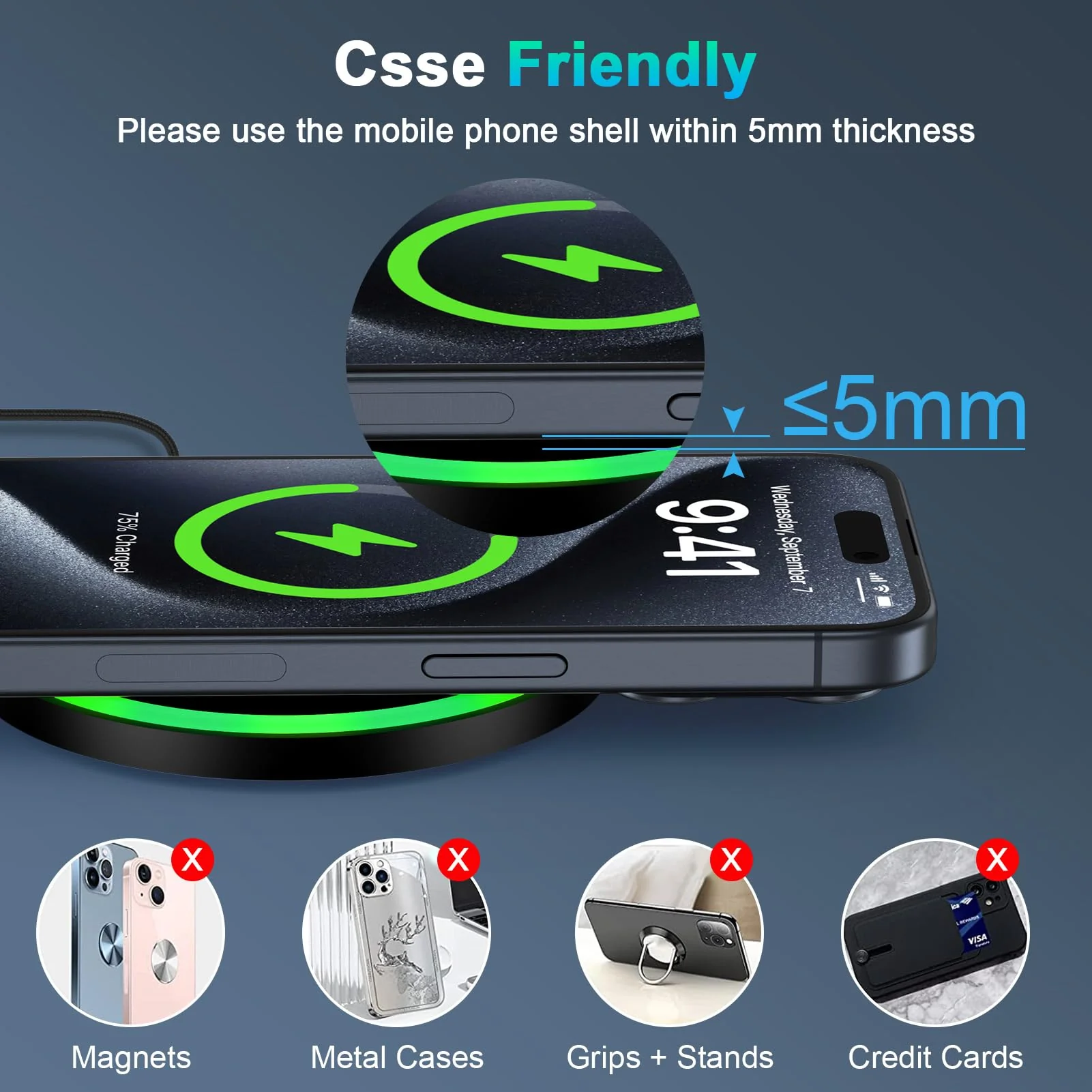 Samsung S24 Plus Wireless Charger Fast Charging Pad for Samsung Galaxy Z Fold 6/Flip 6/5/S24 Ultra/S23/S22/S21/S20/S10,2Pack 15W Wireless Android Charger Fast Charger Station for Pixel 9/8 Pro/8a/7/6 2Pack-Black - Image 7