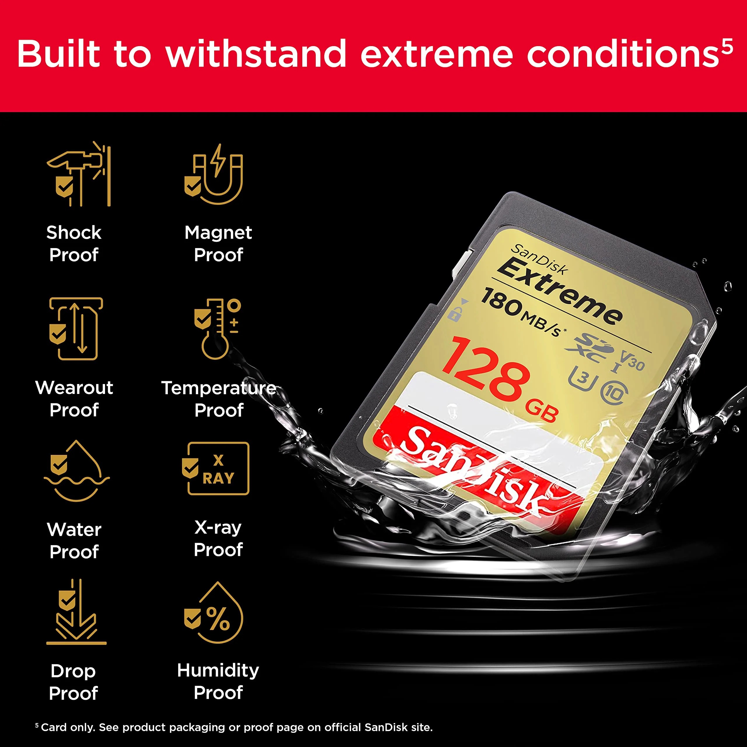 SanDisk 128GB Extreme SDXC UHS-I Memory Card - C10, U3, V30, 4K, UHD, SD Card - SDSDXVA-128G-GNCIN Memory Card Only - Image 5