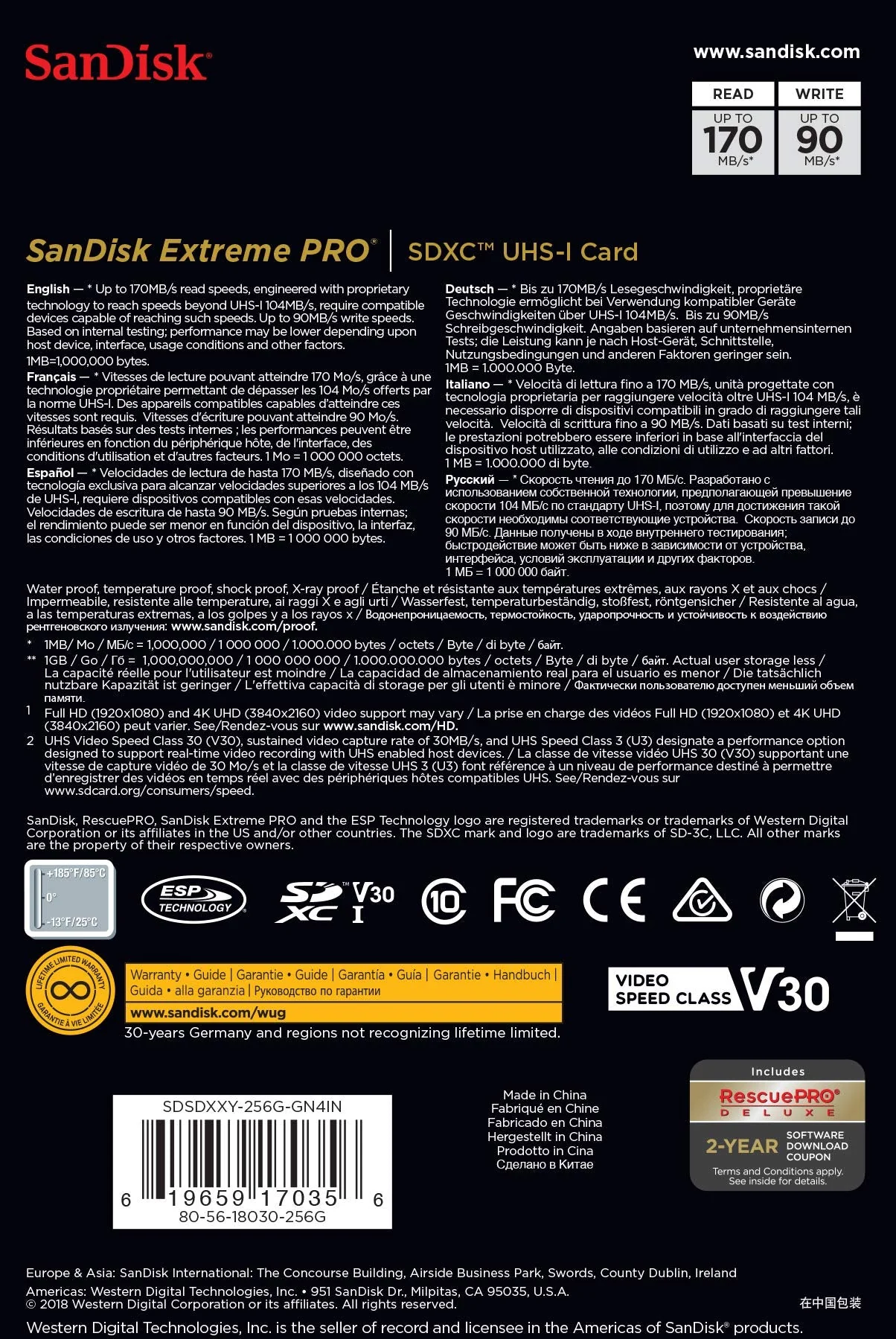 SanDisk 256GB Extreme PRO SDXC UHS-I Card - C10, U3, V30, 4K UHD, SD Card - SDSDXXY-256G-GN4IN Card Only - Image 5