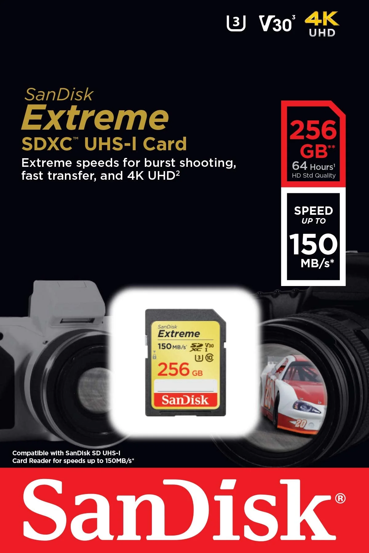 SanDisk 256GB Extreme SDXC UHS-I Card - C10, U3, V30, 4K UHD, SD Card - SDSDXV5-256G-GNCIN - Image 4