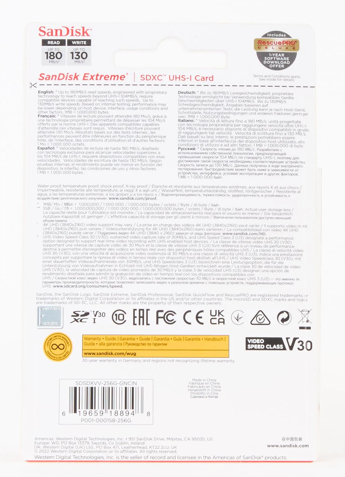 SanDisk 256GB Extreme SDXC UHS-I Memory Card - C10, U3, V30, 4K, UHD, SD Card - SDSDXVV-256G-GNCIN Memory Card Only - Image 8