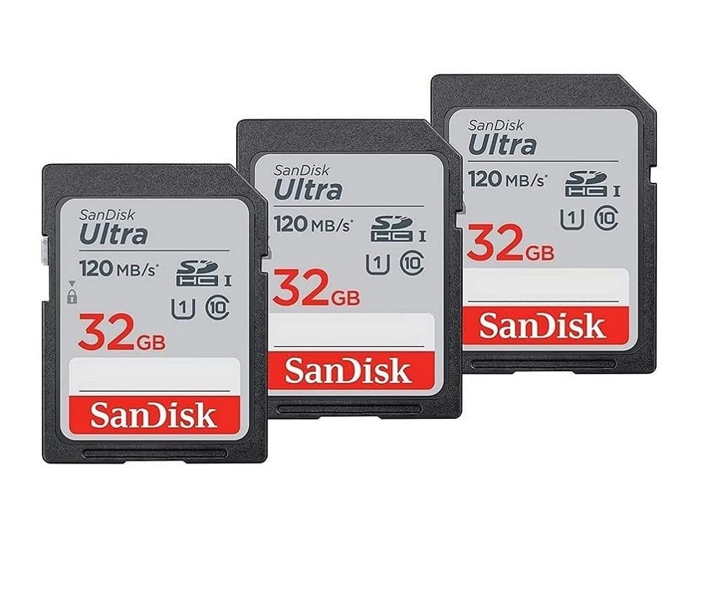 SanDisk 32GB 3-Pack Ultra SDHC UHS-I Memory Card (3x32GB) - SDSDUN4-032G-GN6IM 32GB (3 Pack)