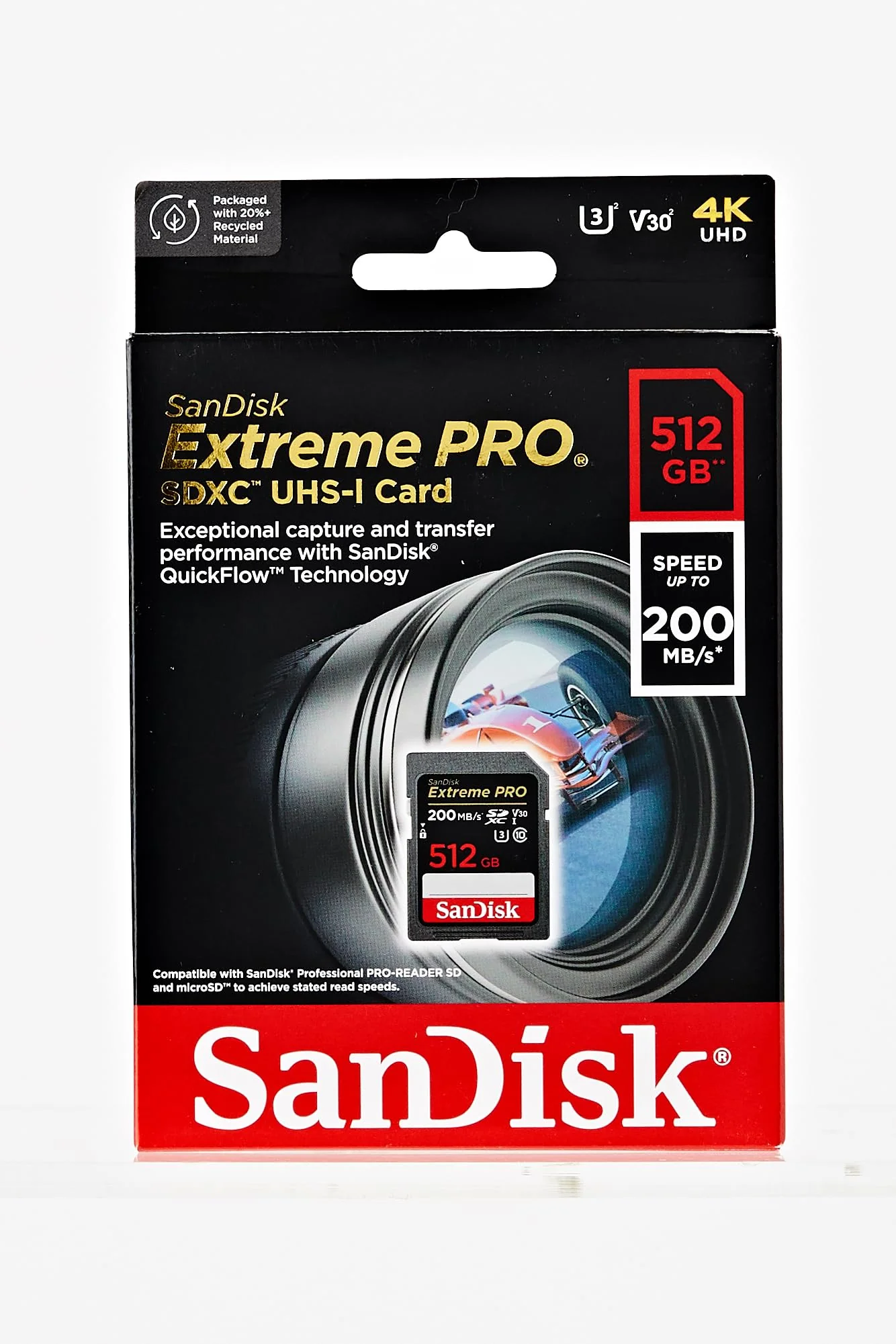 SanDisk 512GB Extreme PRO SDXC UHS-I Memory Card - C10, U3, V30, 4K UHD, SD Card - SDSDXXD-512G-GN4IN, Dark gray/Black Memory Card Only - Image 8