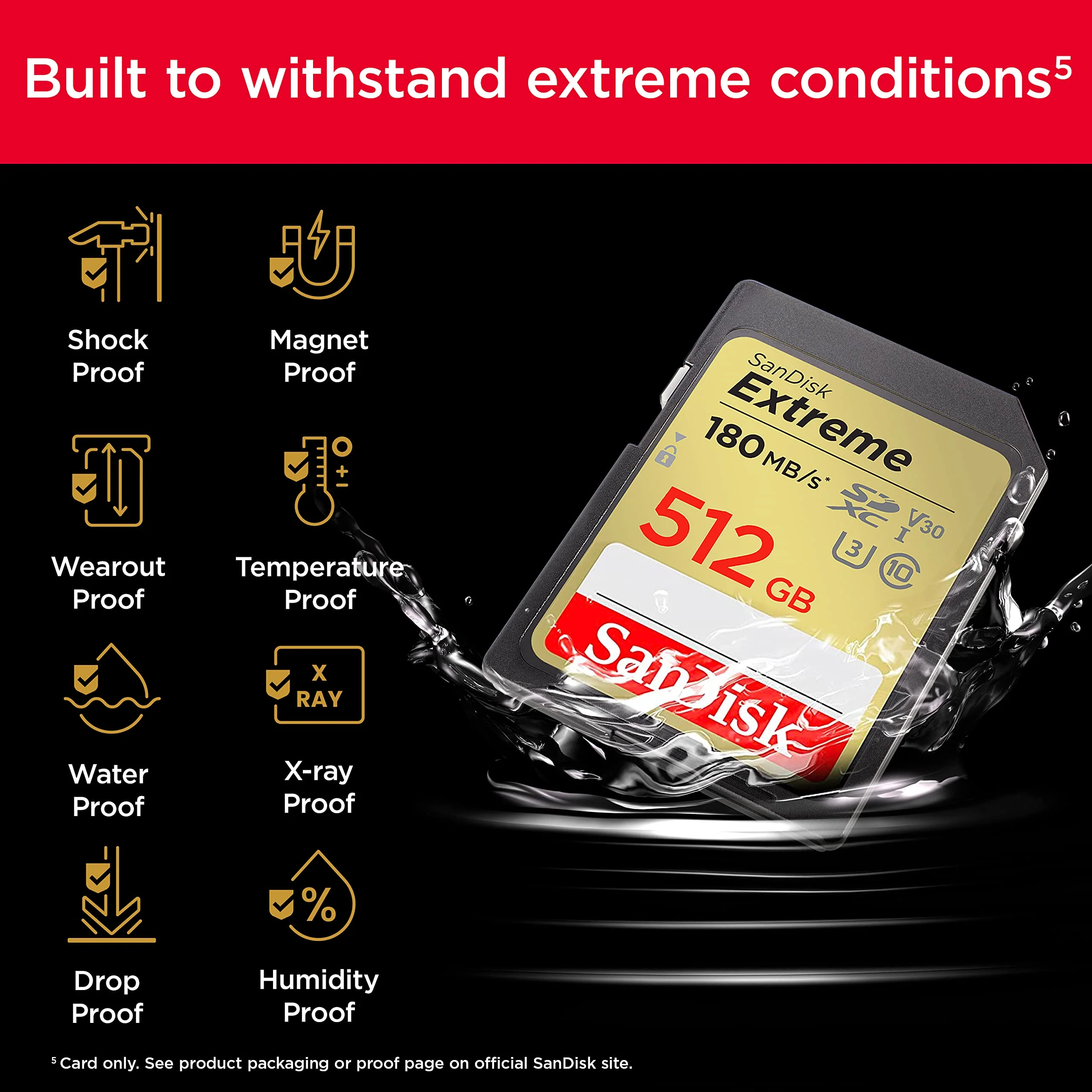 SanDisk 512GB Extreme SDXC UHS-I Memory Card - C10, U3, V30, 4K, UHD, SD Card - SDSDXVV-512G-GNCIN Memory Card Only - Image 5