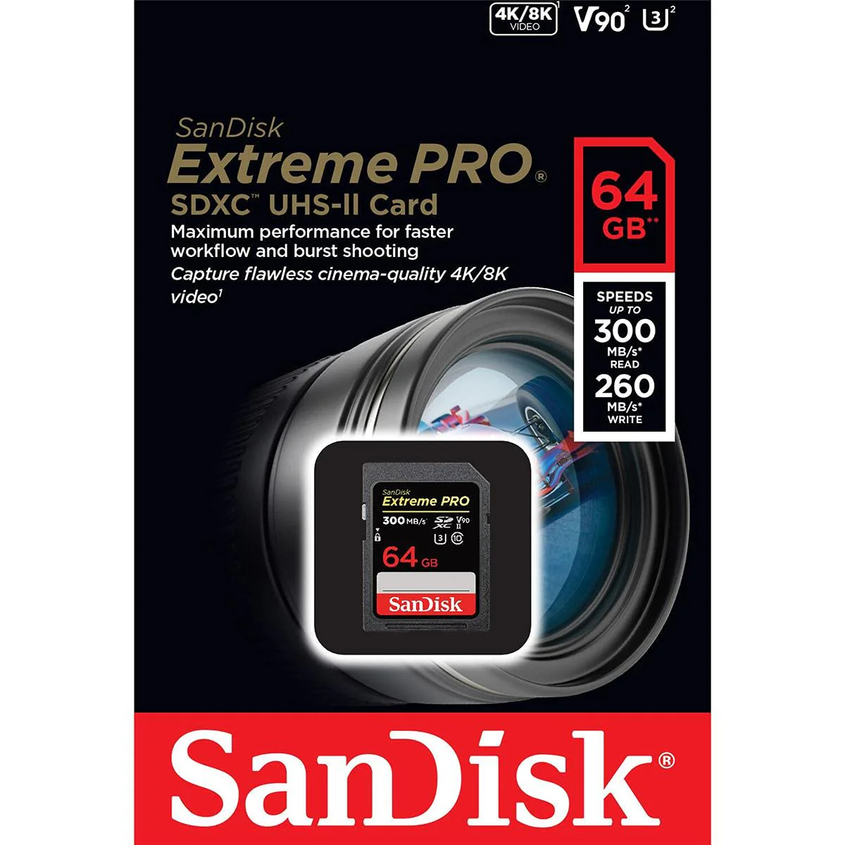 SanDisk 64GB Extreme PRO SDXC UHS-II Memory Card - C10, U3, V90, 8K, 4K, Full HD Video, SD Card - SDSDXDK-064G-GN4IN Card Only - Image 4