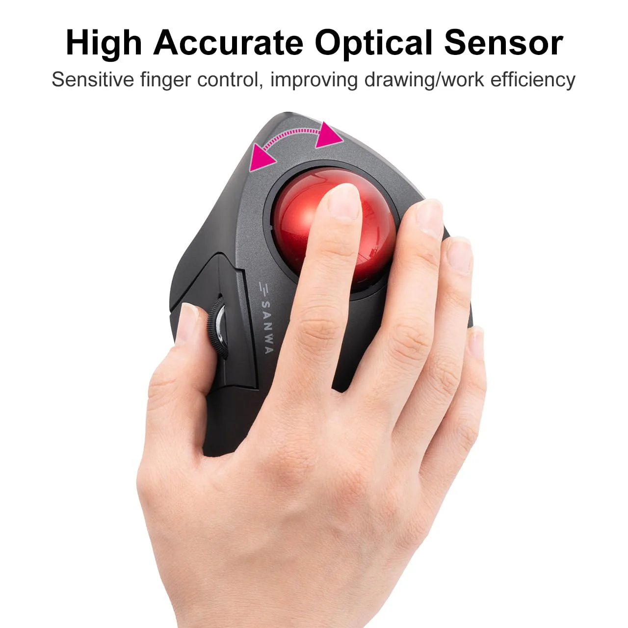 SANWA 40mm/1.57in Trackball, Replacement Ball GMAWTB40, GMABTTB41, GMATB39, Kensington Orbit Fusion, and Other Compatible Trackball Mice, Glossy Red 40 MM - Image 4