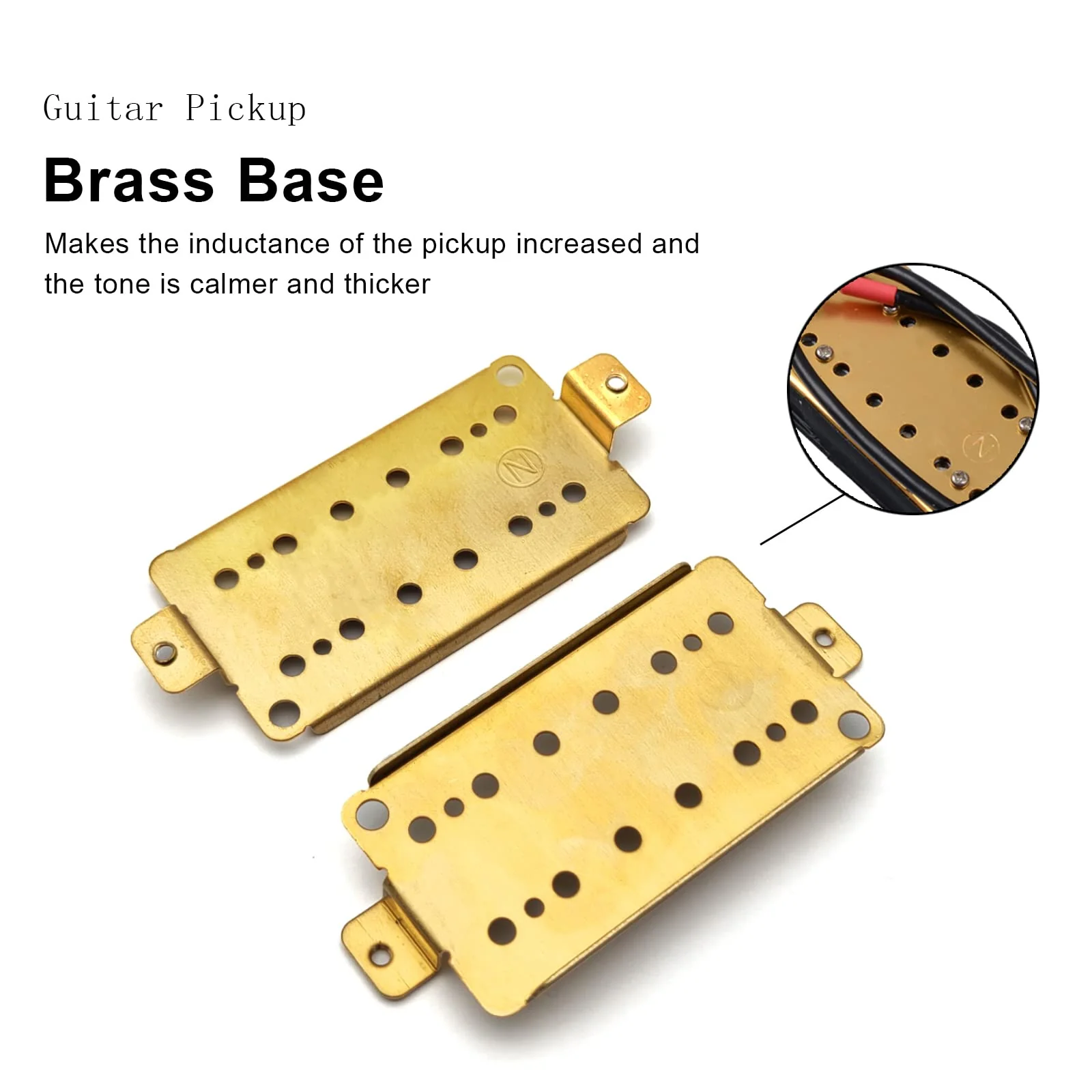 SAPHUE Adjustable Metal Double Coil Electric Guitar Pickups Humbucker Punk Neck/Bridge Pickup (Black) Black - Image 3