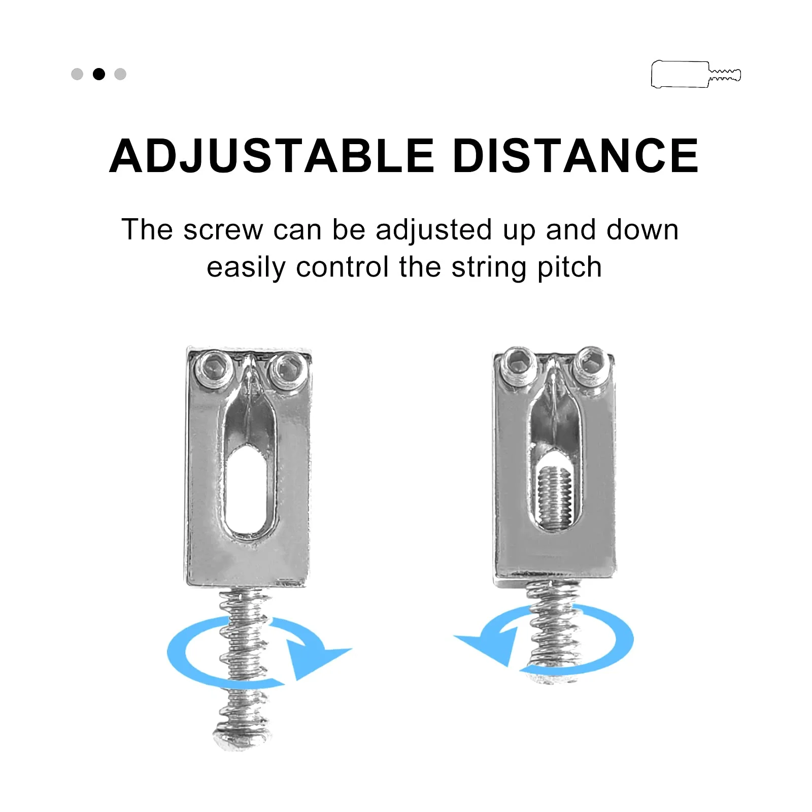 SAPHUE Guitar Bridge Saddle with Spring Screws Wrench Tremolo for Fender Strat Stratocaster Tele Telecaster Electric Guitar Replacement Parts Accessories 6Pcs Bridge Saddles(Chrome) Chrome - Image 3