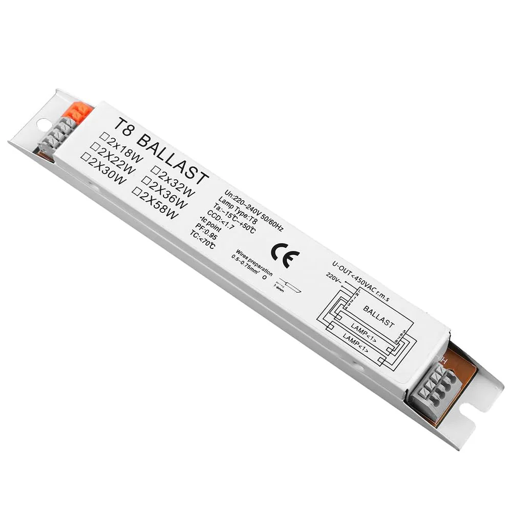 Sarini T8 220-240V AC 2 x 18W Wide Voltage Ballast for Fluorescent Lamps