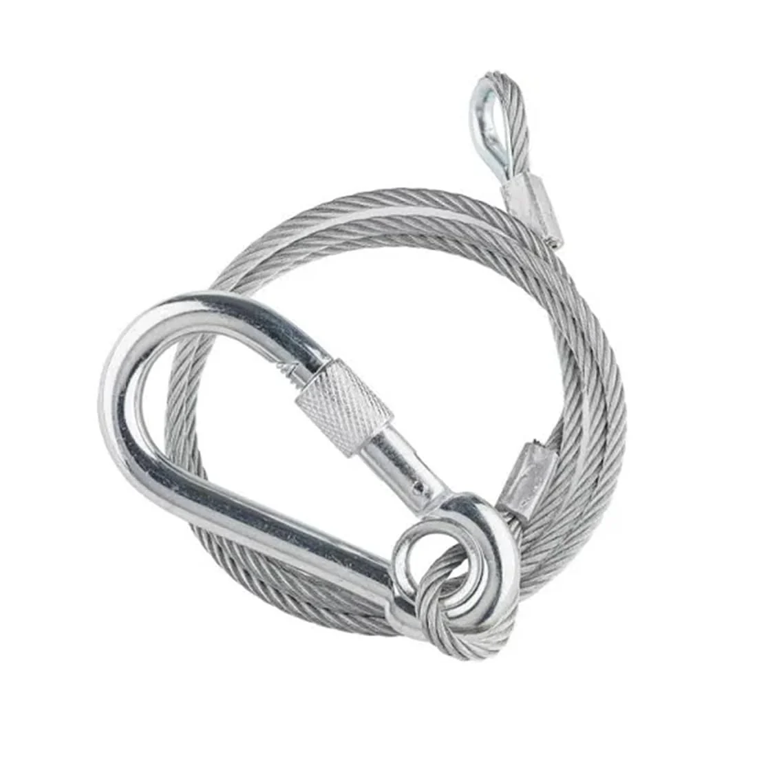 Sarknoah. 0.16″(4mm) Diameter,Longth 24″(60mm) Stage Lighting Stainless Steel Safety Cable With Carabiner Lock Hook. Heavy Duty Fall Protection for Stage Lights, DJ Equipment (1102LB Load),5Packs. Diameter:0.16Inch / Longth:24Inch - Image 2
