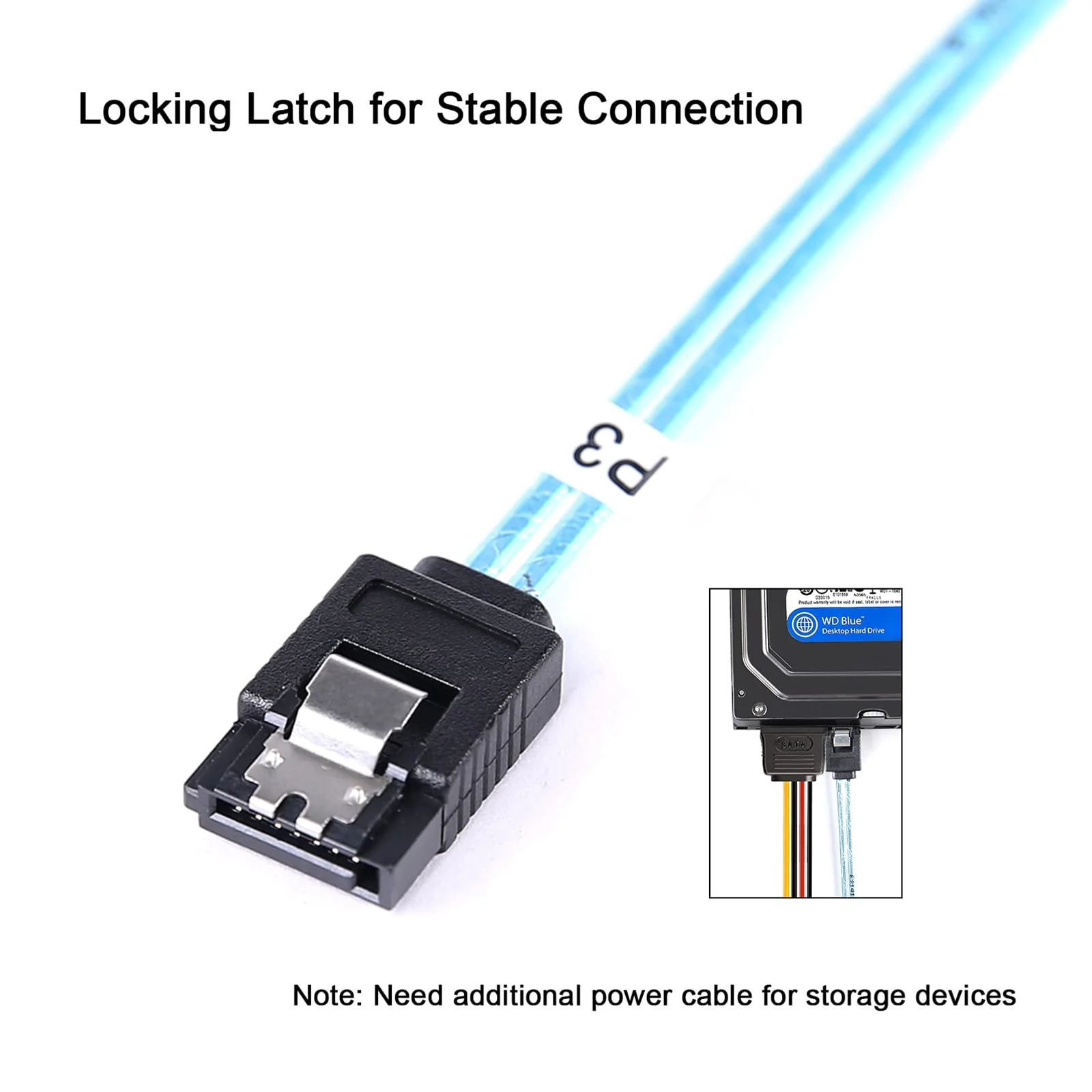 SATA-III Cable-0.5M, 6Pcs/Set-6Gbps-Sata HDD-SSD Data-Cable SAS Cable Replacement for Bitcoin Computer-Server CD DVD Drives Raid (1.6FT) 1.6FT 1Pack - Image 4