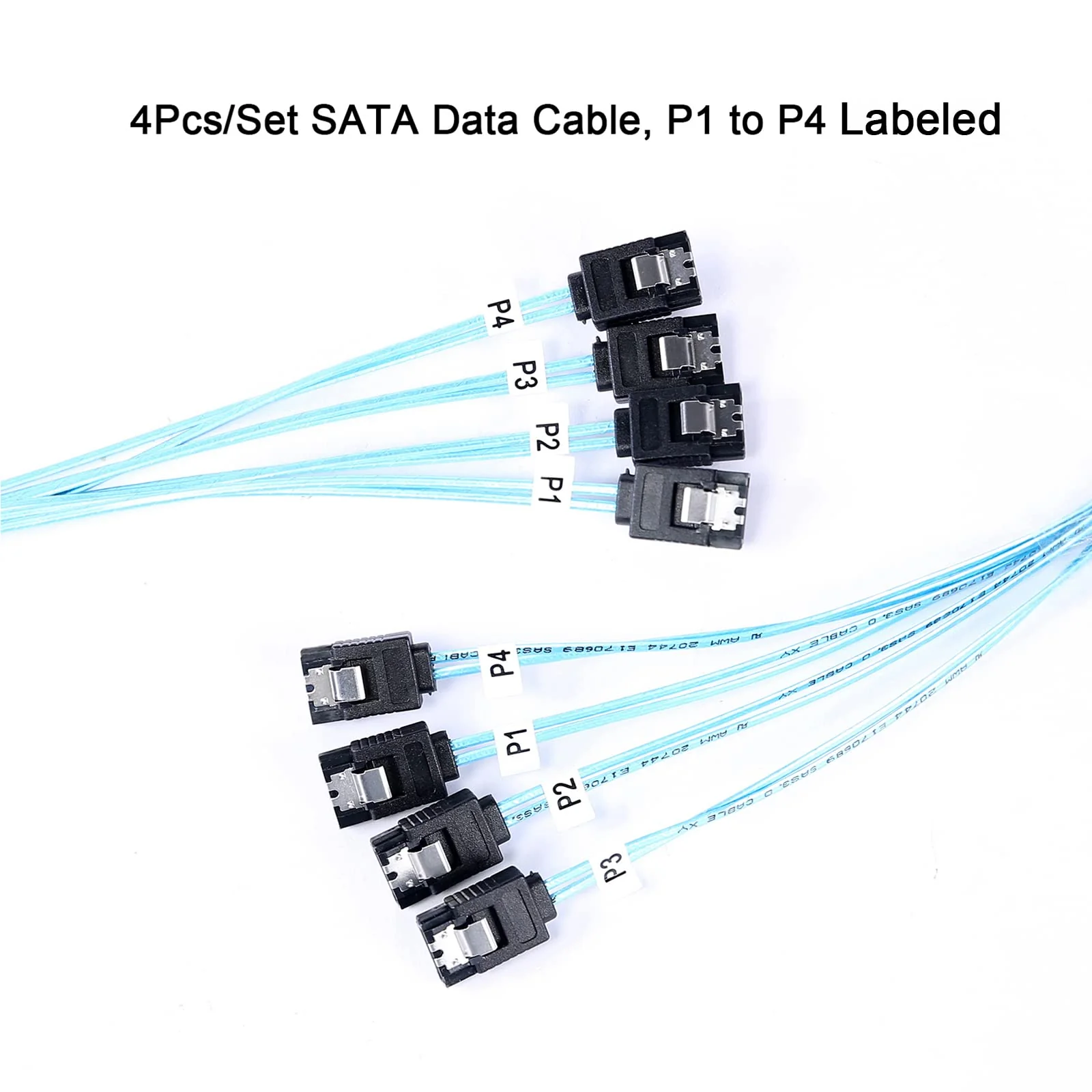 SATA-III Cable-1M, 4Pcs/Set-SATA-6Gbps HDD-SDD Data-Cable Replacement for Server Bitcoin Computer SSD HDD CD DVD Drives Raid (3.3FT) 3.3FT 1PACK - Image 2