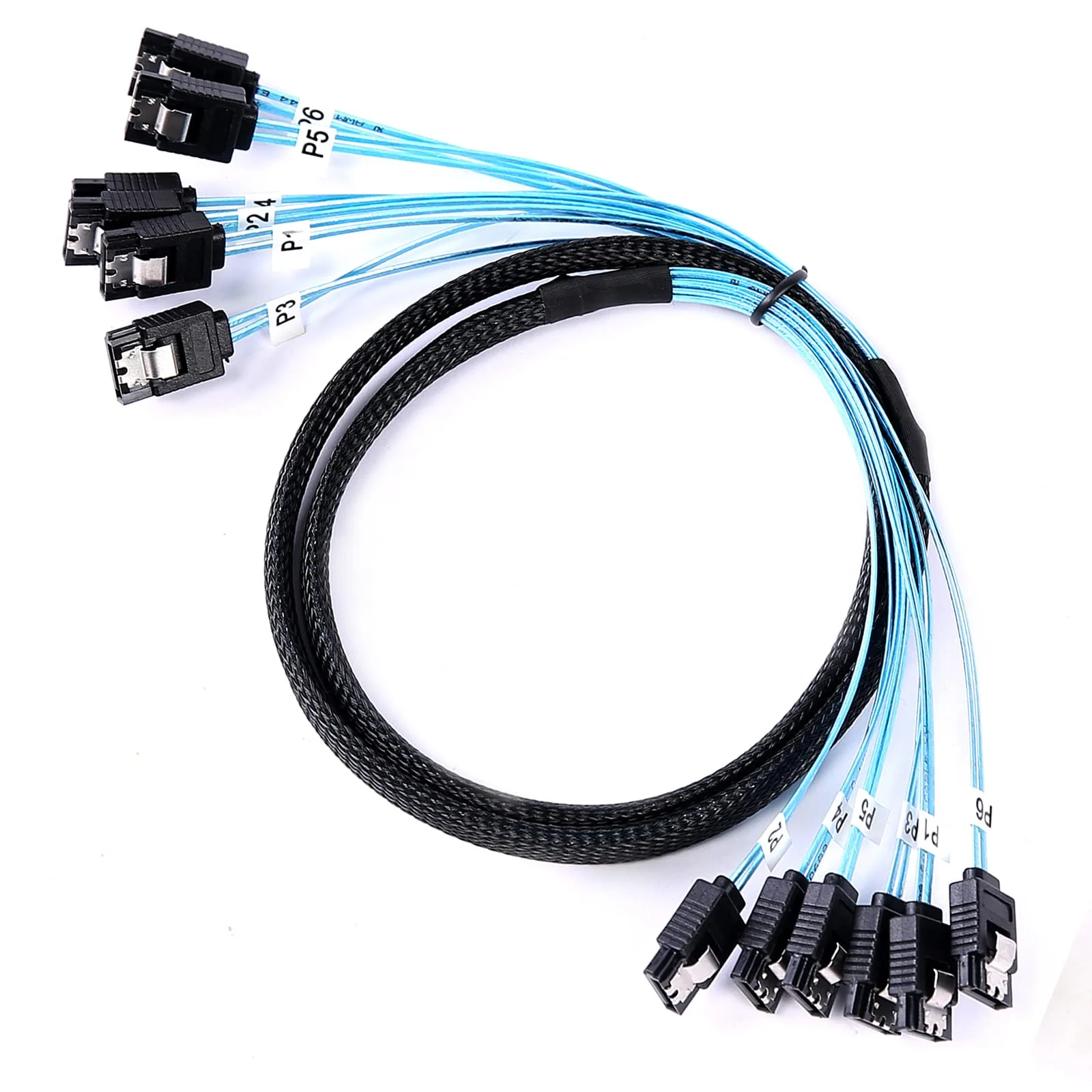 SATA-III Cable-1M 6Pcs/Set-6Gbps-SATA Cable Replacement for Bitcoin Computer-Server CD DVD Drives Raid HDD-SSD Data Cable (3.3FT) 3.3FT 1Pack
