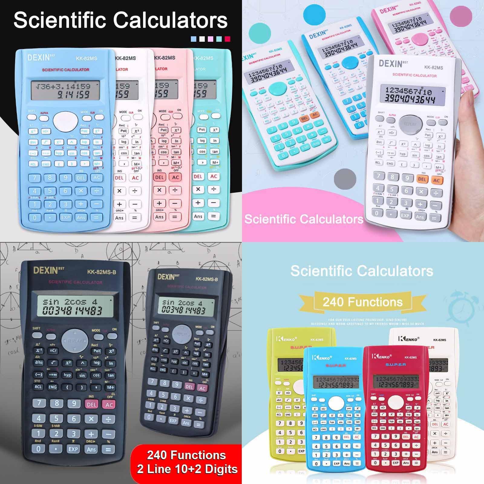 Scientific Calculators Desktop, Scientific Calculators for Students, Scientific Calculator 240 Functions 2 Line 10+2 Digits, Desk Math Calculator for School (White) - Image 6