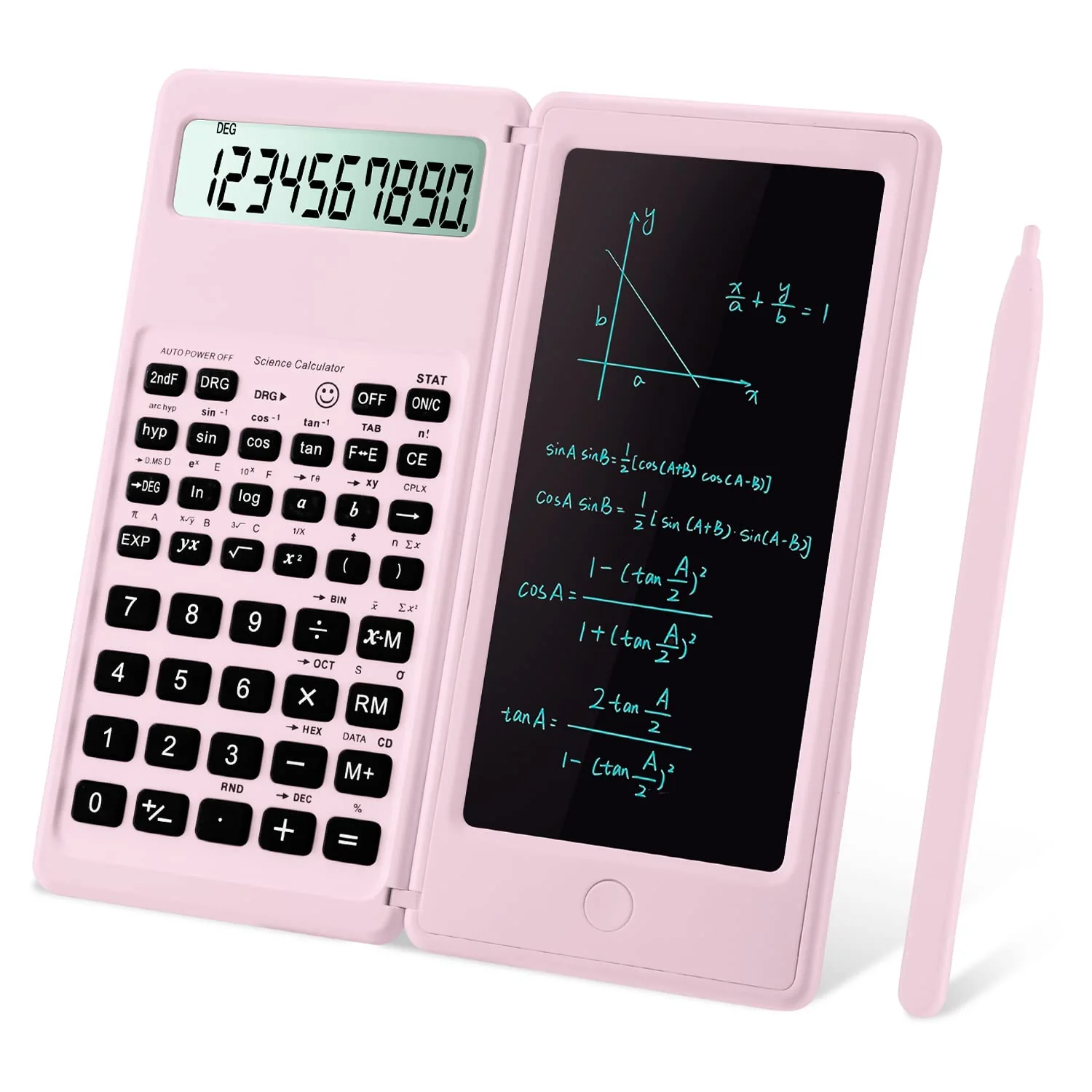 Scientific Calculators for Students, 10-Digit Large Screen, Math Calculator with Notepad, Classroom Must Haves for Middle High School Supplies & College (Pink Pink