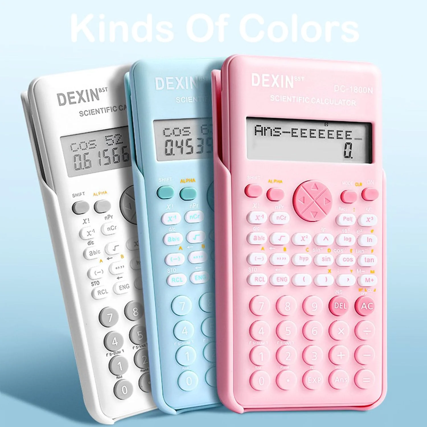 Scientific Calculators for Students, 240 Functions 2-Line Standard Scientific Calculator, Cute School Office Supplies,Math Calculator for School (Pink) - Image 5