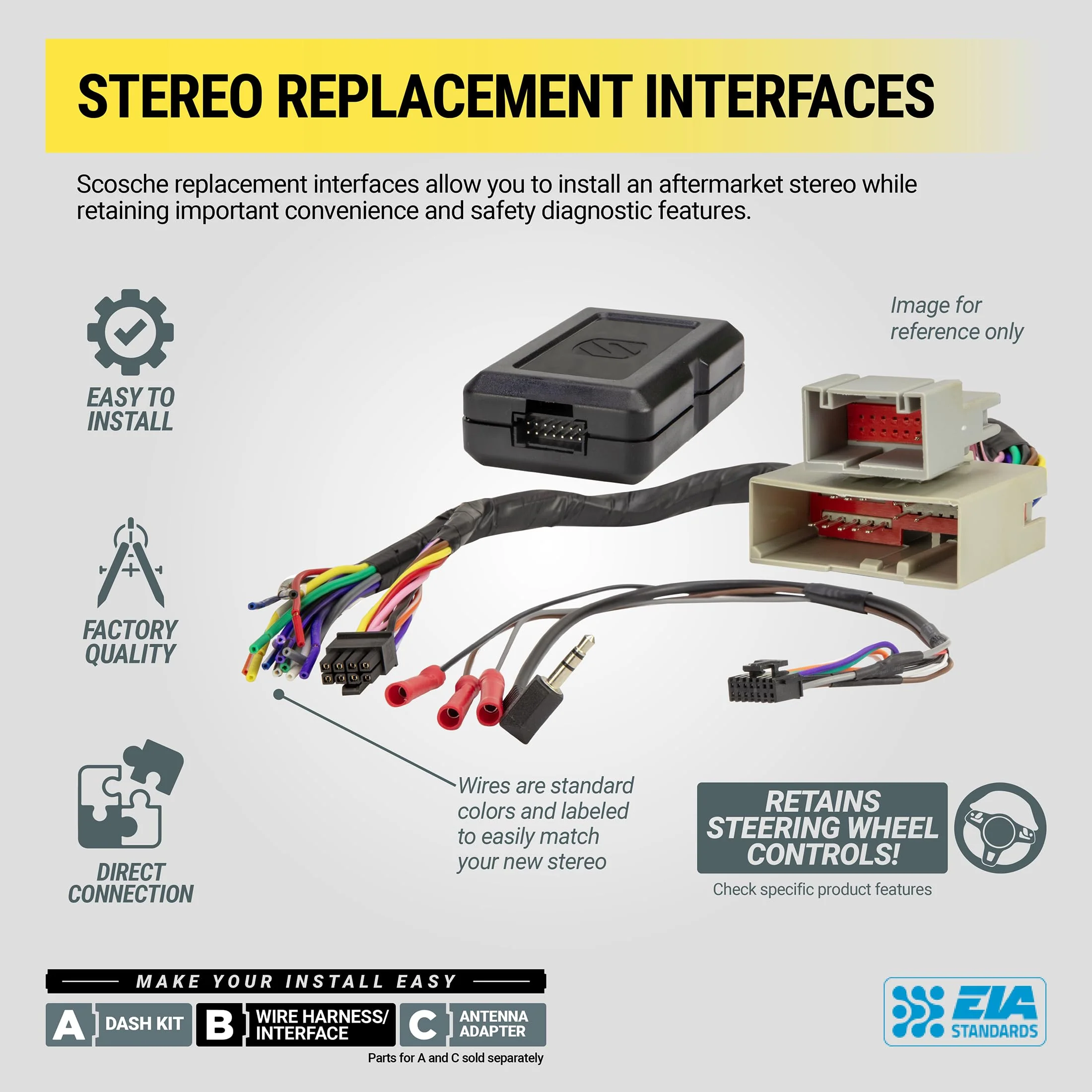 Scosche FD5000SWF Factory Stereo Replacement Interface Adapter, Compatible with Select 2005-2014 Ford/Lincoln/Mercury Vehicles, Car Radio Wiring Harness, Retain Steering Wheel Control & OEM Amplifier - Image 6
