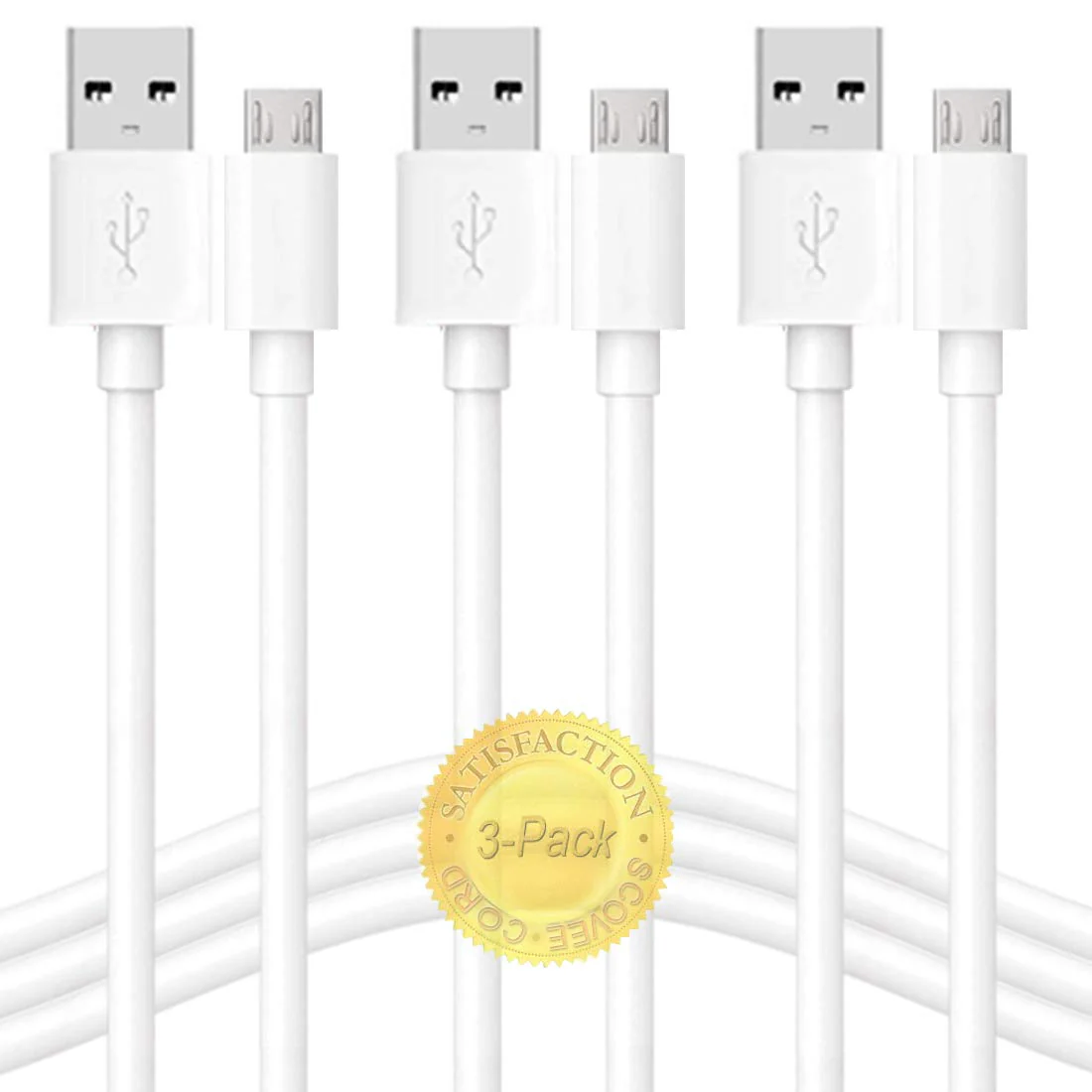 SCOVEE 10FT 3 Pack Power Extension Cable for Wyze Cam v2 v3,WyzeCam Pan,Oculus Go,Yi Camera,Yi Dome Home,Blink Camera,Indoor Nest-Cam,Kasa, Micro USB Charging Extension Cord for wyze v3 1080p Outdoor