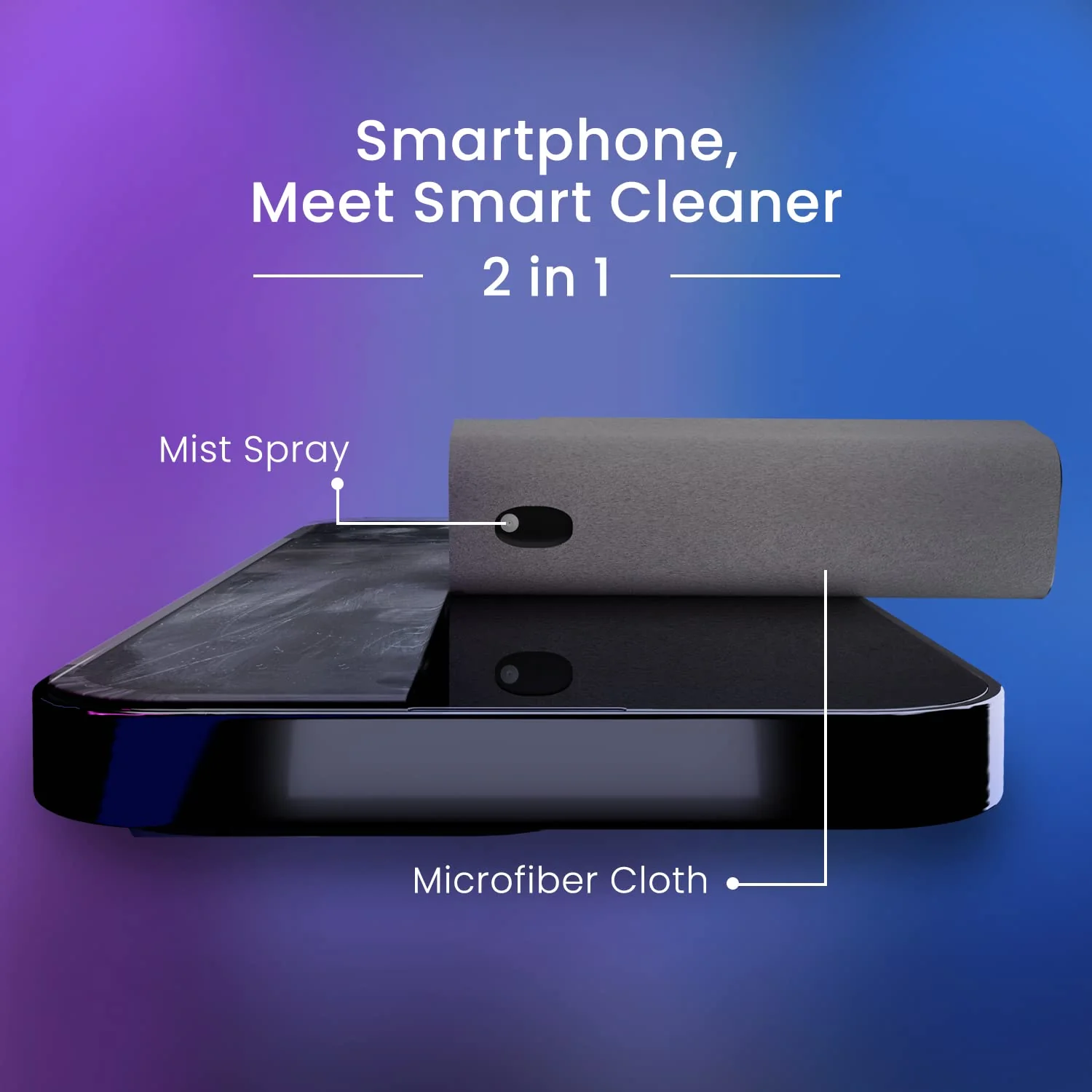 Screen Cleaner Spray and Wipe by EVEO - Computer Screen Cleaner, Laptop Screen Cleaner, Car Screen Cleaner, iPad Screen Cleaner, iPhone 2in1 Touchscreen Mist Cleaner - 2 Pack (Grey & Rose Gold) Grey & Rose Gold - Image 3
