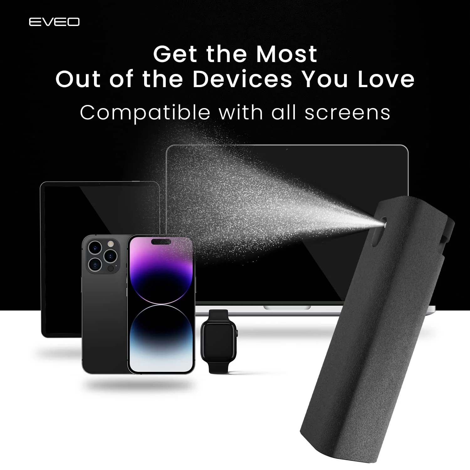 Screen Cleaner Spray and Wipe by EVEO - Computer Screen Cleaner, Laptop Screen Cleaner, Car Screen Cleaner MacBook & iPad Screen Cleaner, iPhone Cleaner, 2in1 Touchscreen Mist Cleaner - (0.3 oz) Grey - Image 9