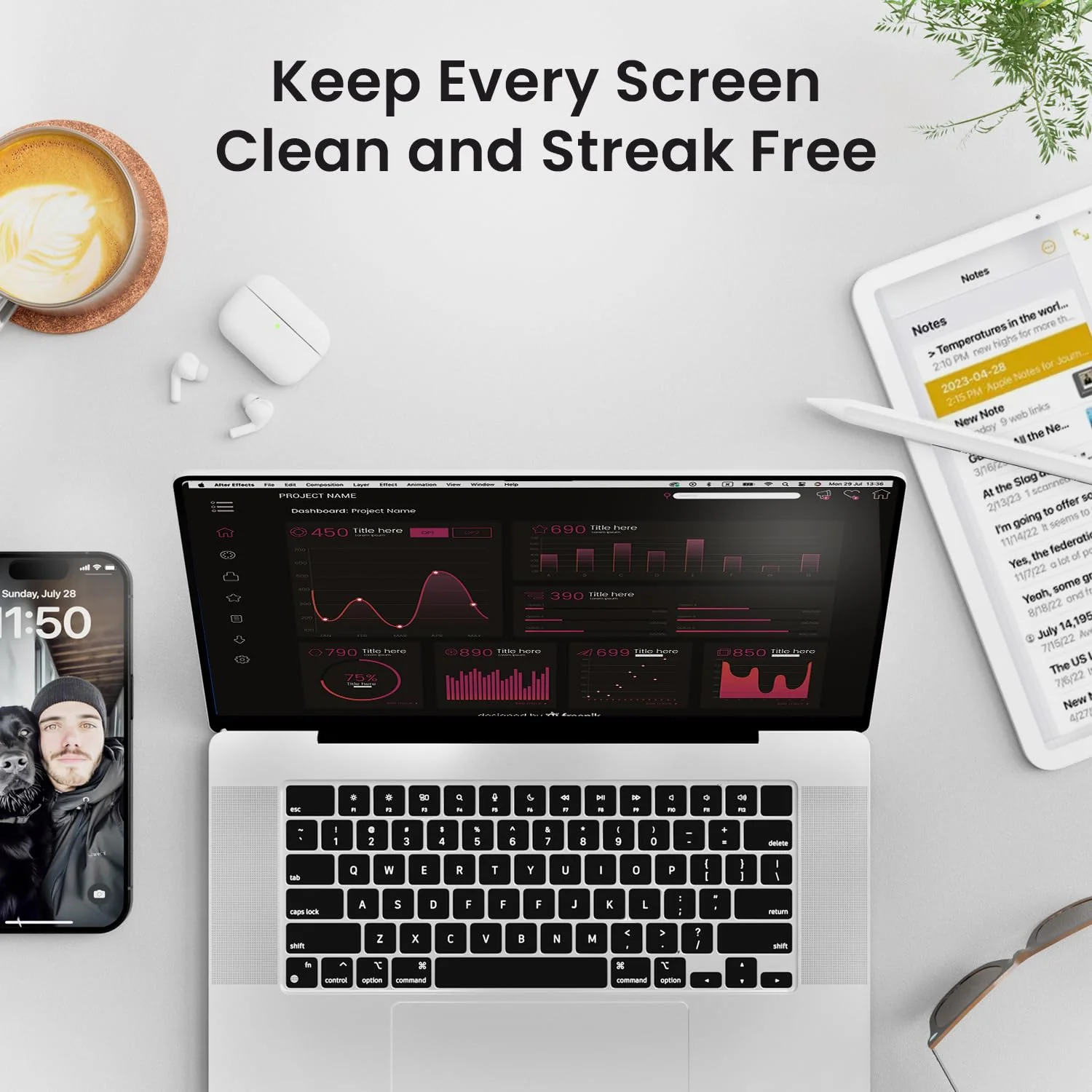 Screen Cleaner Spray and Wipe - TV screen cleaner spray and 2 Microfiber cloths, Computer Screen Cleaner, TV screen cleaner for Smart TV & Monitor, Laptop, MacBook, iPad and Electronic Devices - (2oz) - Image 5
