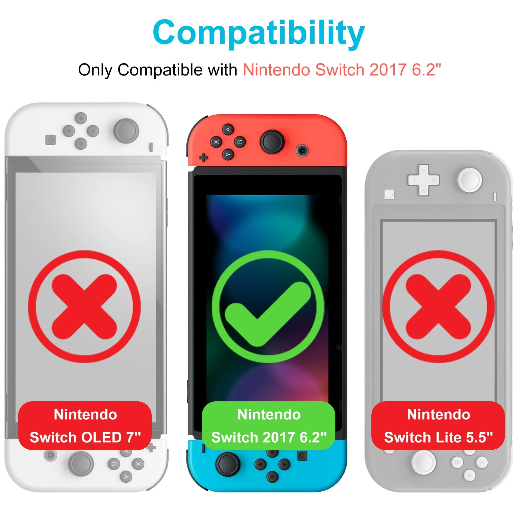 Screen Protector Compatible with Nintendo Switch, [Scratch Resist] [Bubble-Free] 0.2mm Ultra Thin 9H Hardness High Definition Premium Tempered Glass Compatible with Nintendo Switch 2017(3 Pack) - Image 2