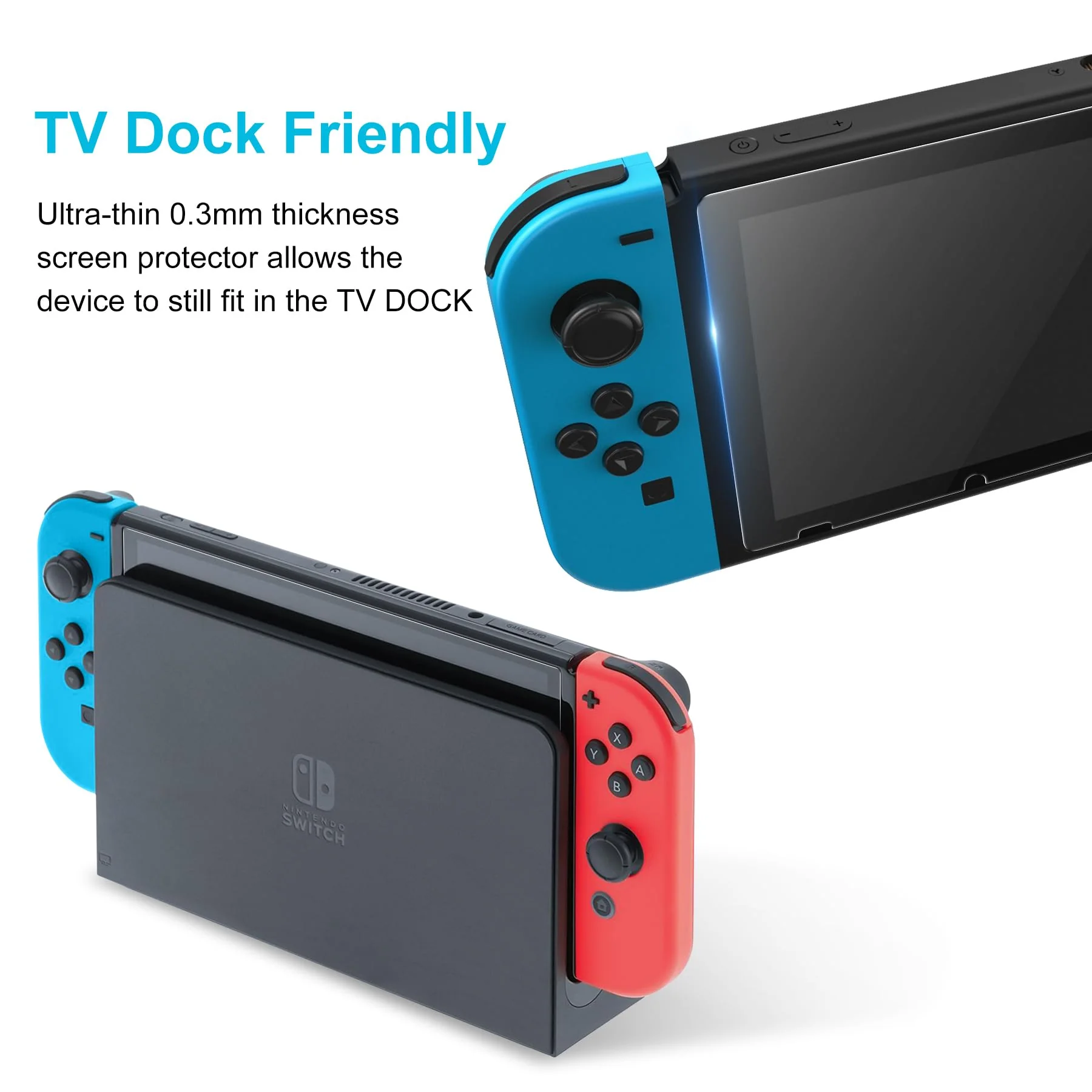 Screen Protector Compatible with Nintendo Switch, [Scratch Resist] [Bubble-Free] 0.2mm Ultra Thin 9H Hardness High Definition Premium Tempered Glass Compatible with Nintendo Switch 2017(3 Pack) - Image 6