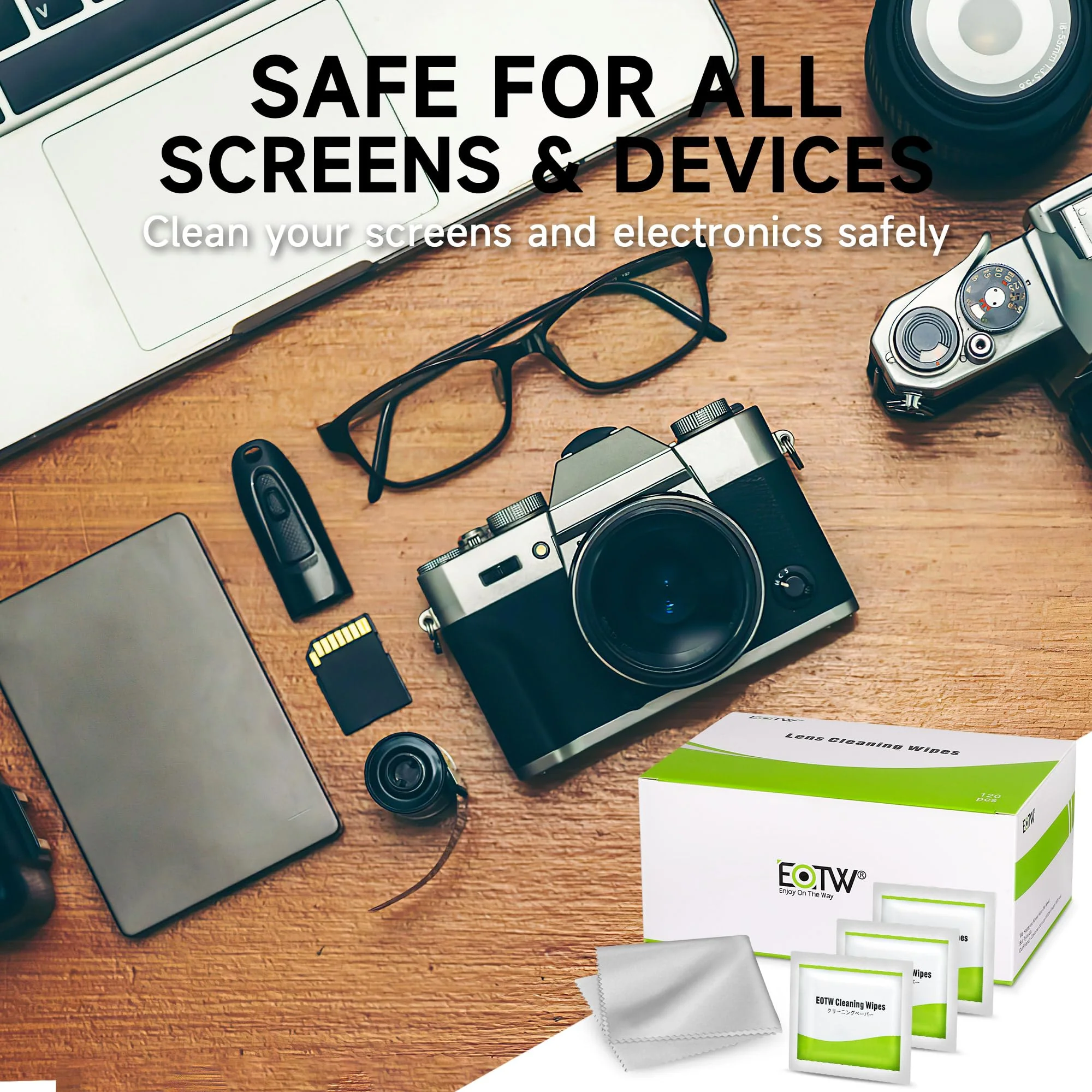 Screen Wipes Individually Wrapped, EOTW Lens Wipes for Eyeglasses Pre-moistened Computer Phone Glasses Cleaning Wipes for iPhone iPad Tablet PC Computer LED Screen, Pack of 120 120 Count (Pack of 1) - Image 3