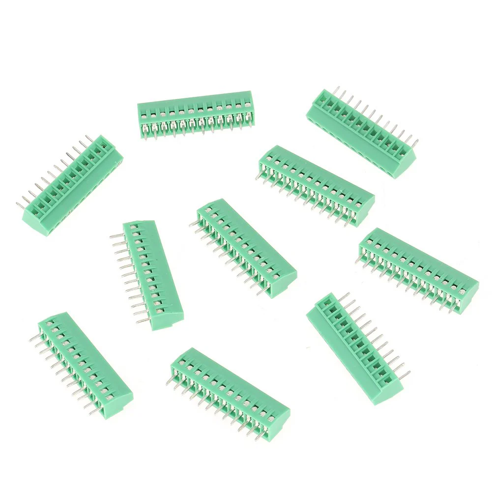 Screw Terminals 10 Pieces/Set 12 Pin 2.54 mm Pitch PCB Screw Terminal Block Connector Screw Terminal Block Earth Terminal Strips for PCB Wiring etc