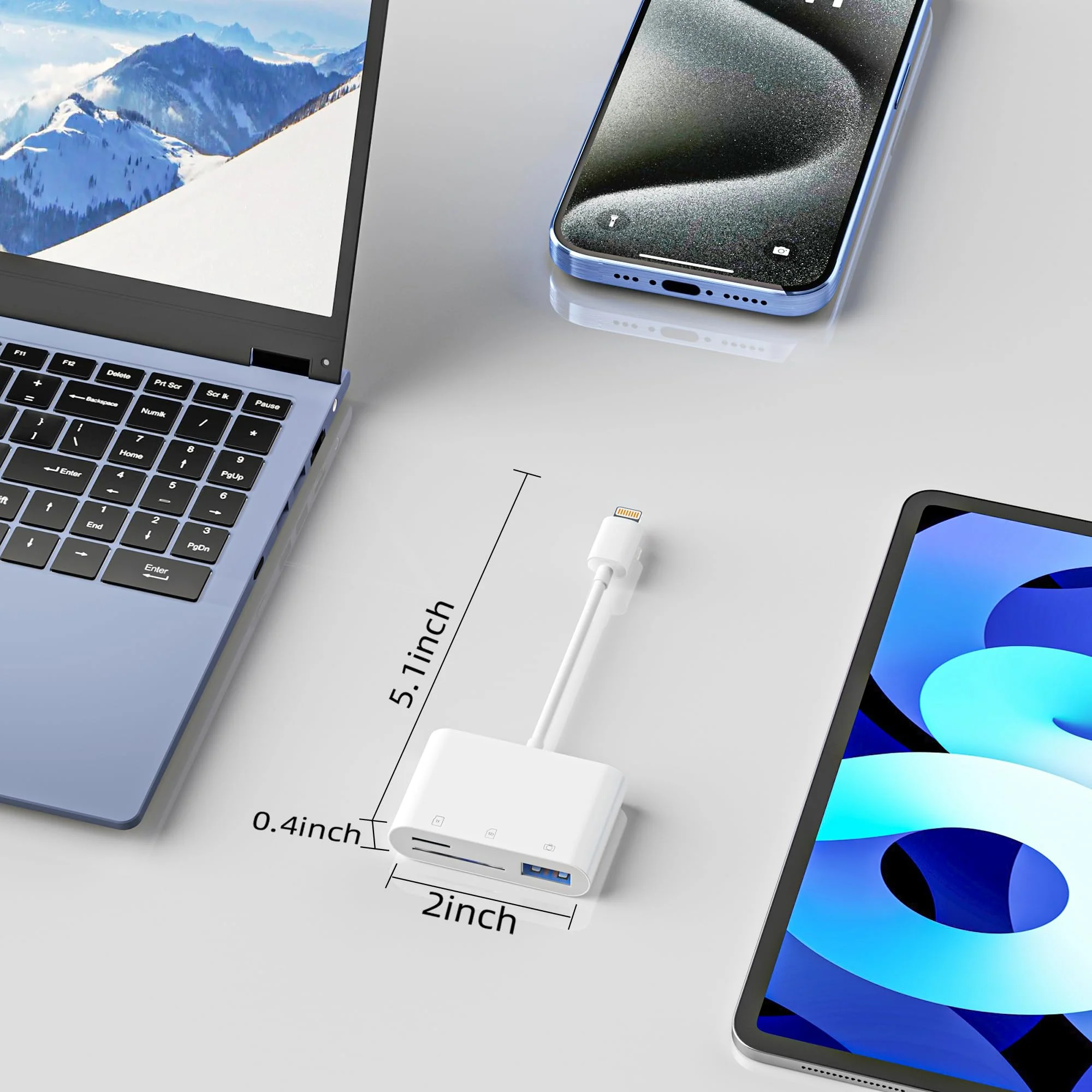 SD Card Reader for iPhone, Memory Card Veiwer Support SD Card and TF Card Micro SD Card, USB Camera Adapter for Lightning Devices Compatible with iPhone 13 12 11 and More - Image 7