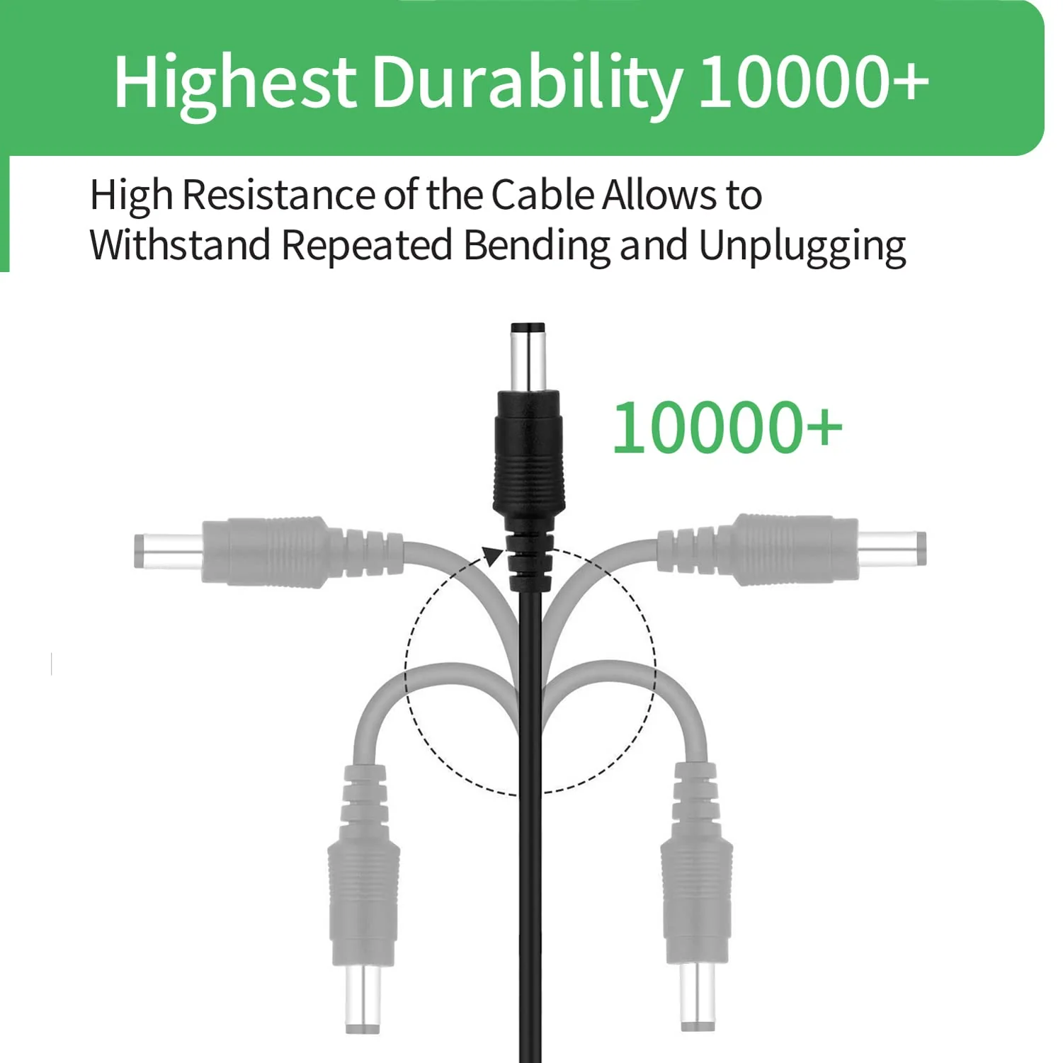 Security-01 5M 16FT DC Power Extension Cable 5.5mm x 2.1mm,for CCTV Camera IP WiFi Camera,DVR,LED Strip,DC Power Supply Adapter Extender Cable,Black (Pack of 2) - Image 8