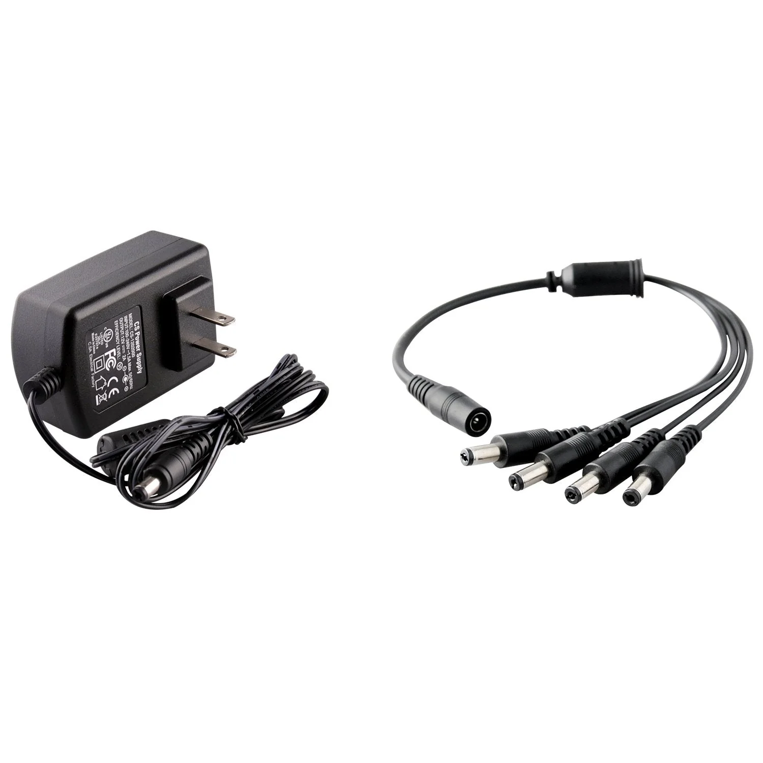 Security Camera Power Adapter with Splitter,ISEEUSEE Camera Cable 12V 2A 100V-240V with 4-Way Power Splitter Cable FCC UL Certified CCTV Power Adapter Transformers-Fits Analog/AHD DVR/Camera 12V - 2A - Image 2