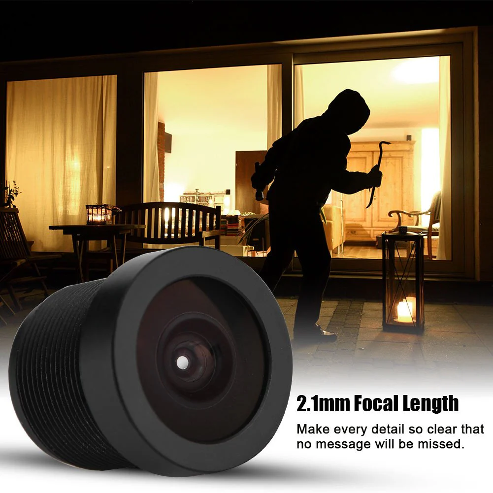 Security Surveillance Camera Lens, 2.1mm Camera Lens 150° Wide Angle x 0.5 IP Camera Lens CCTV Lens for 1/3'' & 1/2.9'' CCD Chips, Support Night Vision - Image 5