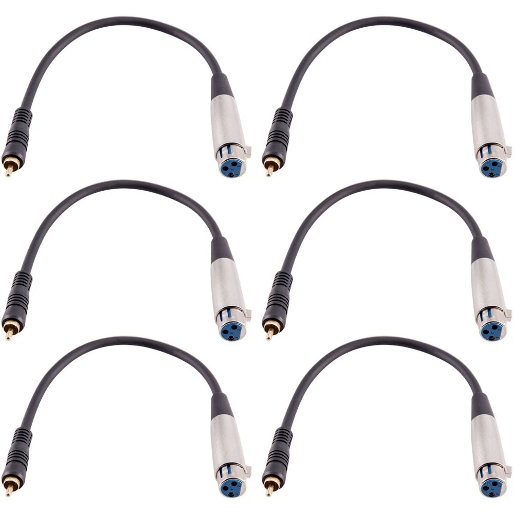 Seismic Audio - SAXLRC1-6 Pack of XLR Female RCA Male 1' Patch Cables 6 Pack