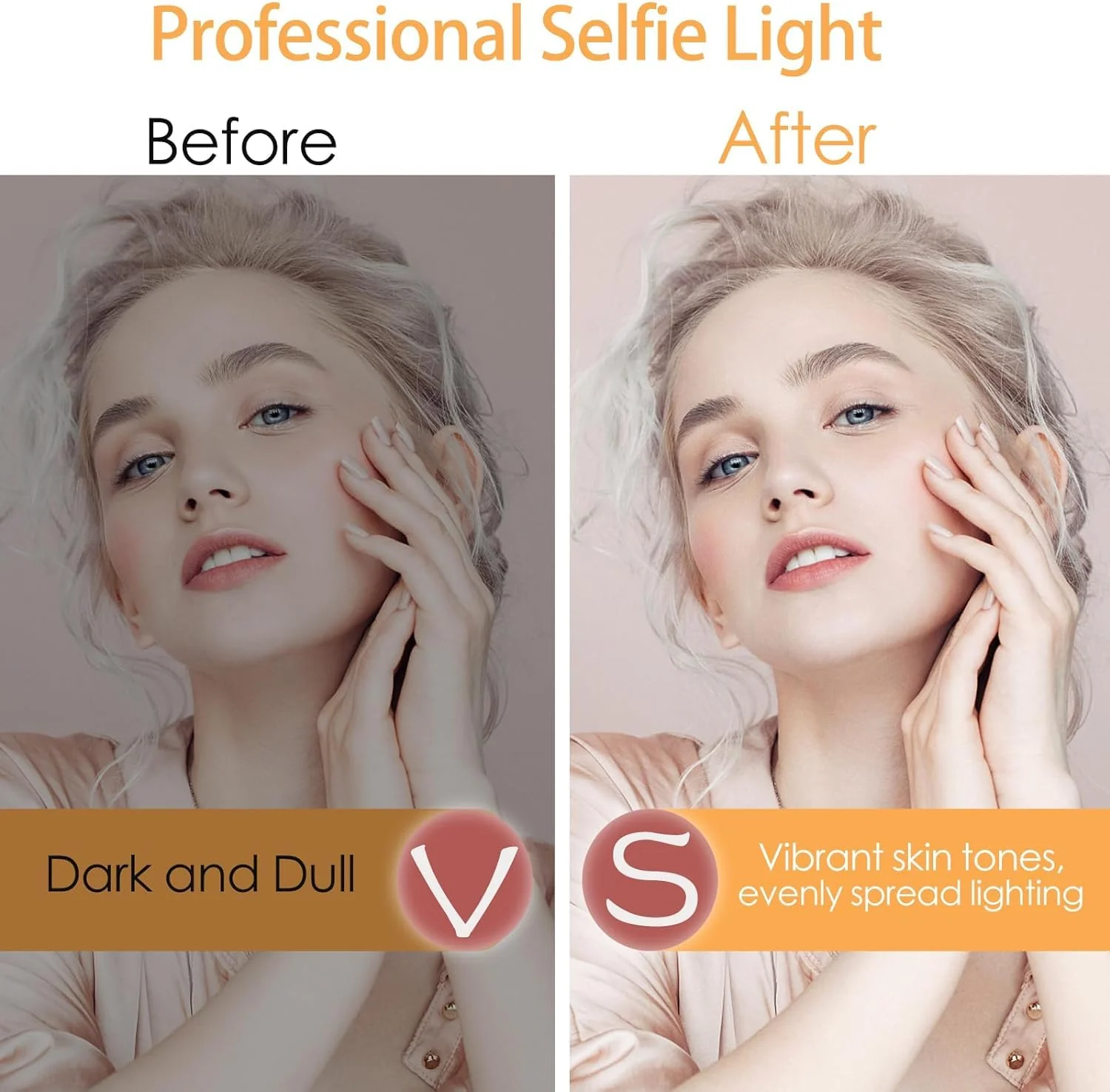 Selfie Light for iPhone 12 Pro Max Case with LED Built-in Light-Up Fill Light Rechargeable for TIK Tok/Stream/Makeup/Live/Video- Selfie (2 Models, 3 Level Brightness) Crystal Clear - Image 4