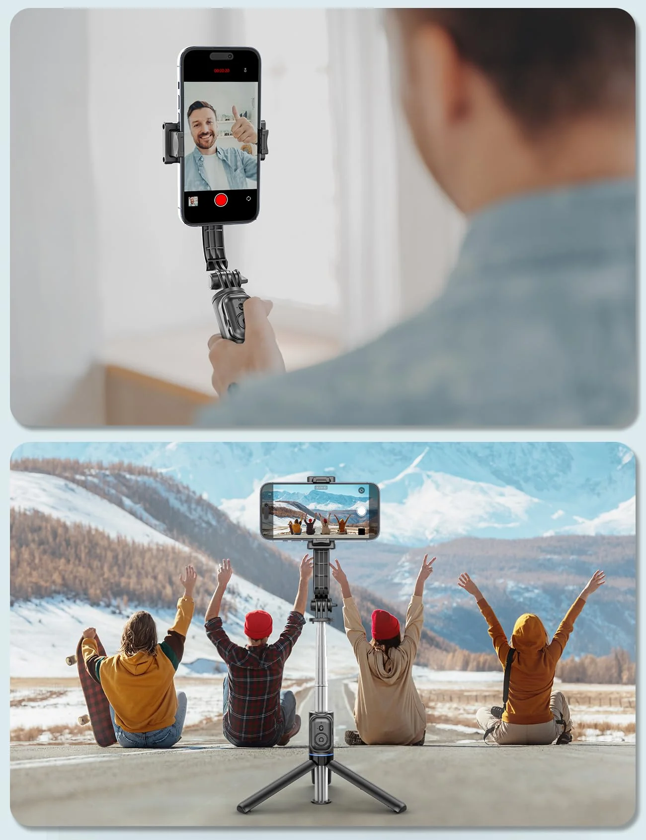 Selfie Stick Tripod with Detachable Phone Holder, 41.7" Extendable Phone Tripod with Remote, 360° Rotatable Tripod Stand for iPhone, Samsung, and Android Smartphones (Black) Black - Image 4