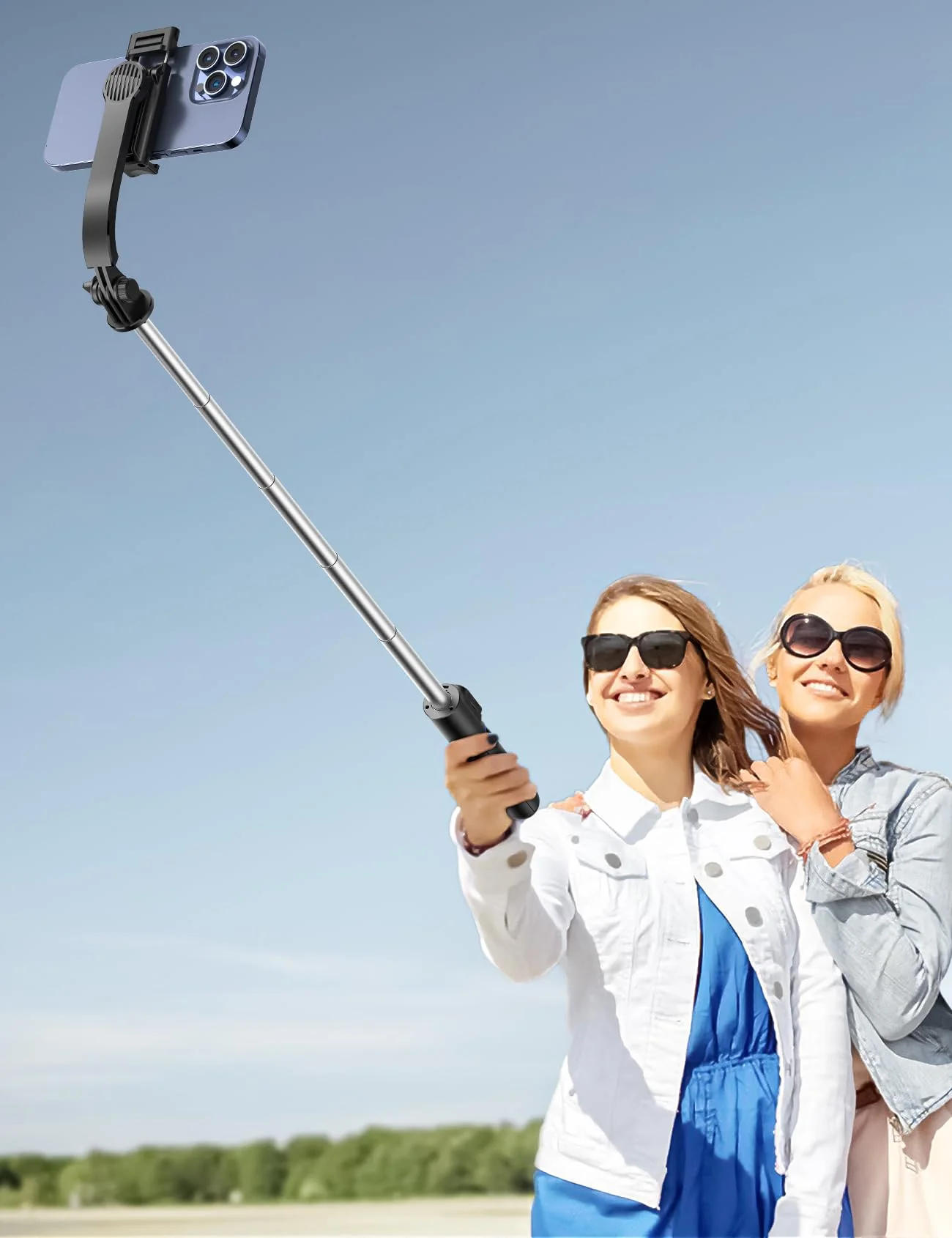 Selfie Stick Tripod with Detachable Phone Holder, 41.7" Extendable Phone Tripod with Remote, 360° Rotatable Tripod Stand for iPhone, Samsung, and Android Smartphones (Black) Black - Image 7